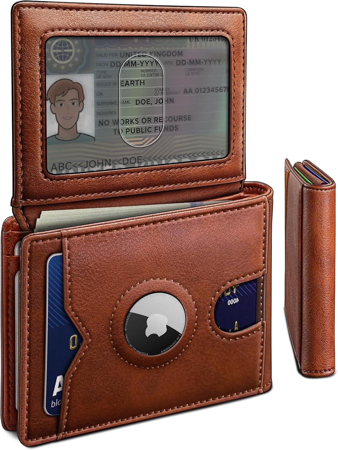 Smart AirTag Wallet for Men Slim Leather RFID Holder 13 Cards