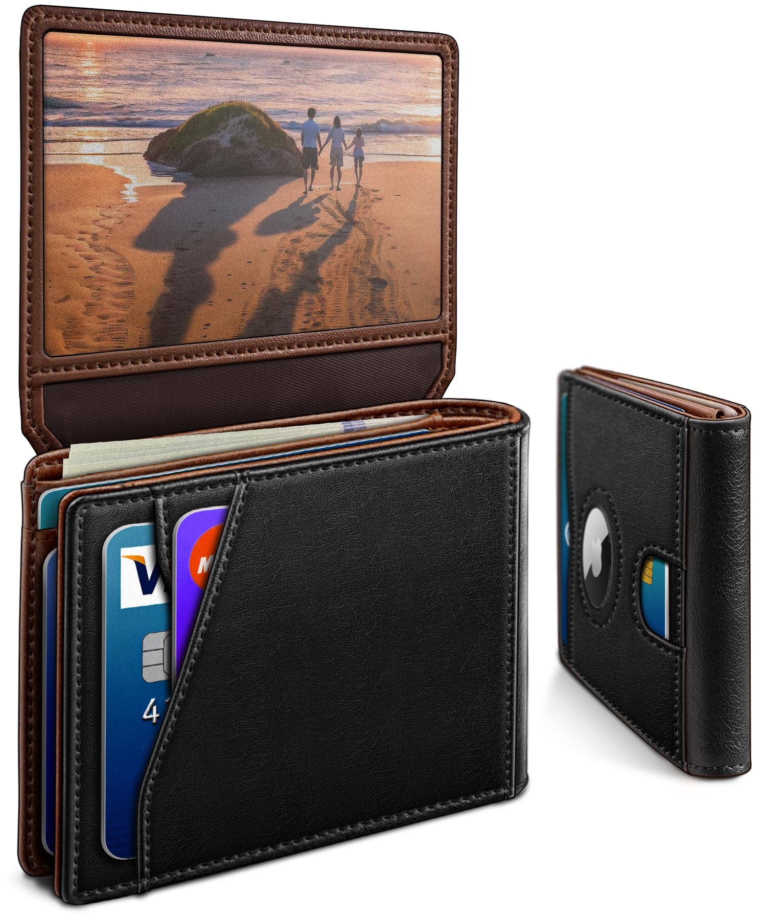 Smart AirTag Wallet for Men Slim Leather RFID Holder 13 Cards