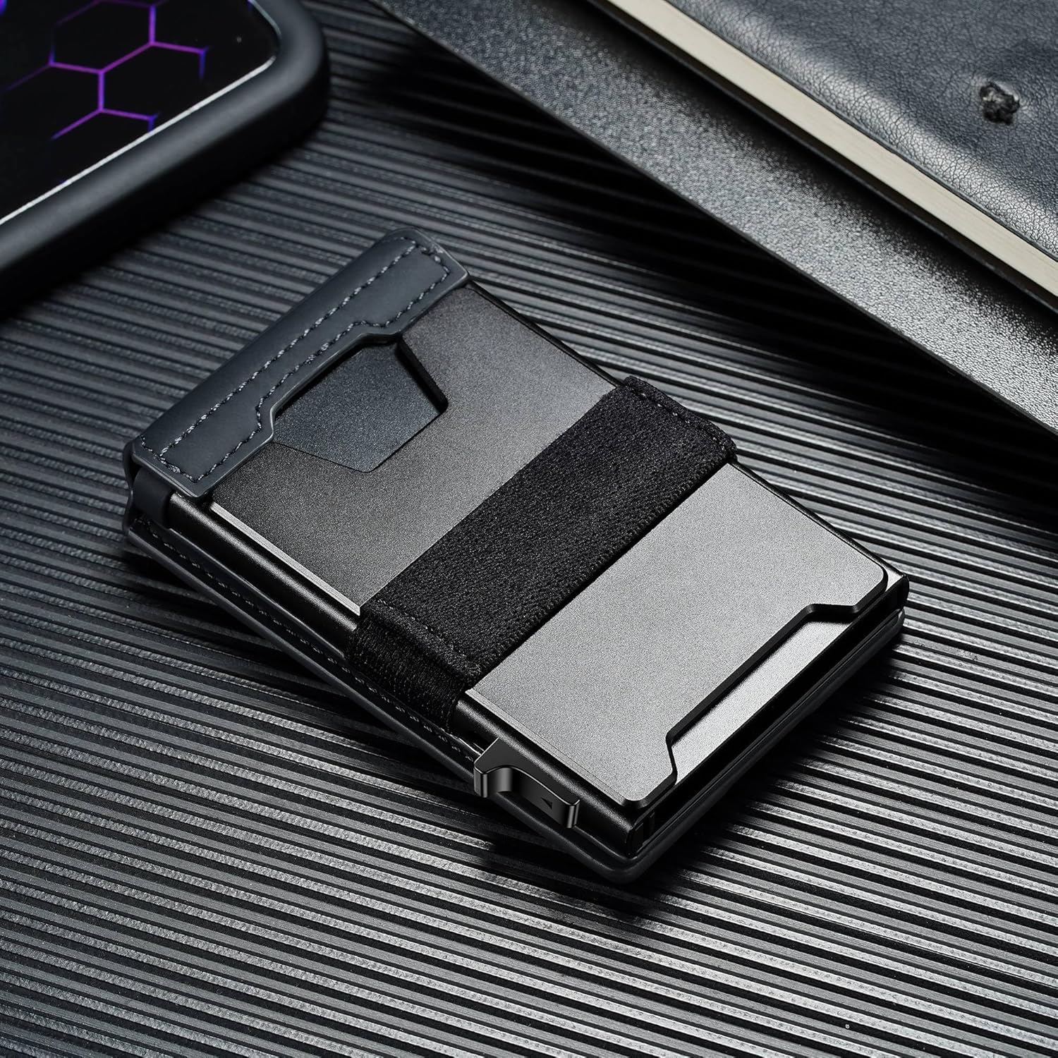 Smart Wallet for Men RFID Blocking | Slim Pop - Up Leather Card Holder Gift with Cash Strap & 12 Card Capacity - Abbycart