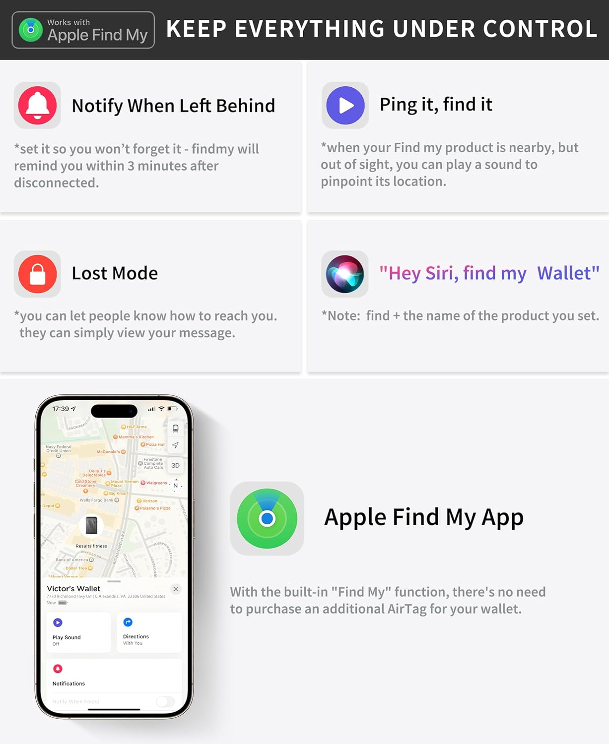 Smart Wallet for Men with Apple Find My – Minimalist Leather RFID Blocking Slim Card Holder with Money Clip (Black) - Abbycart
