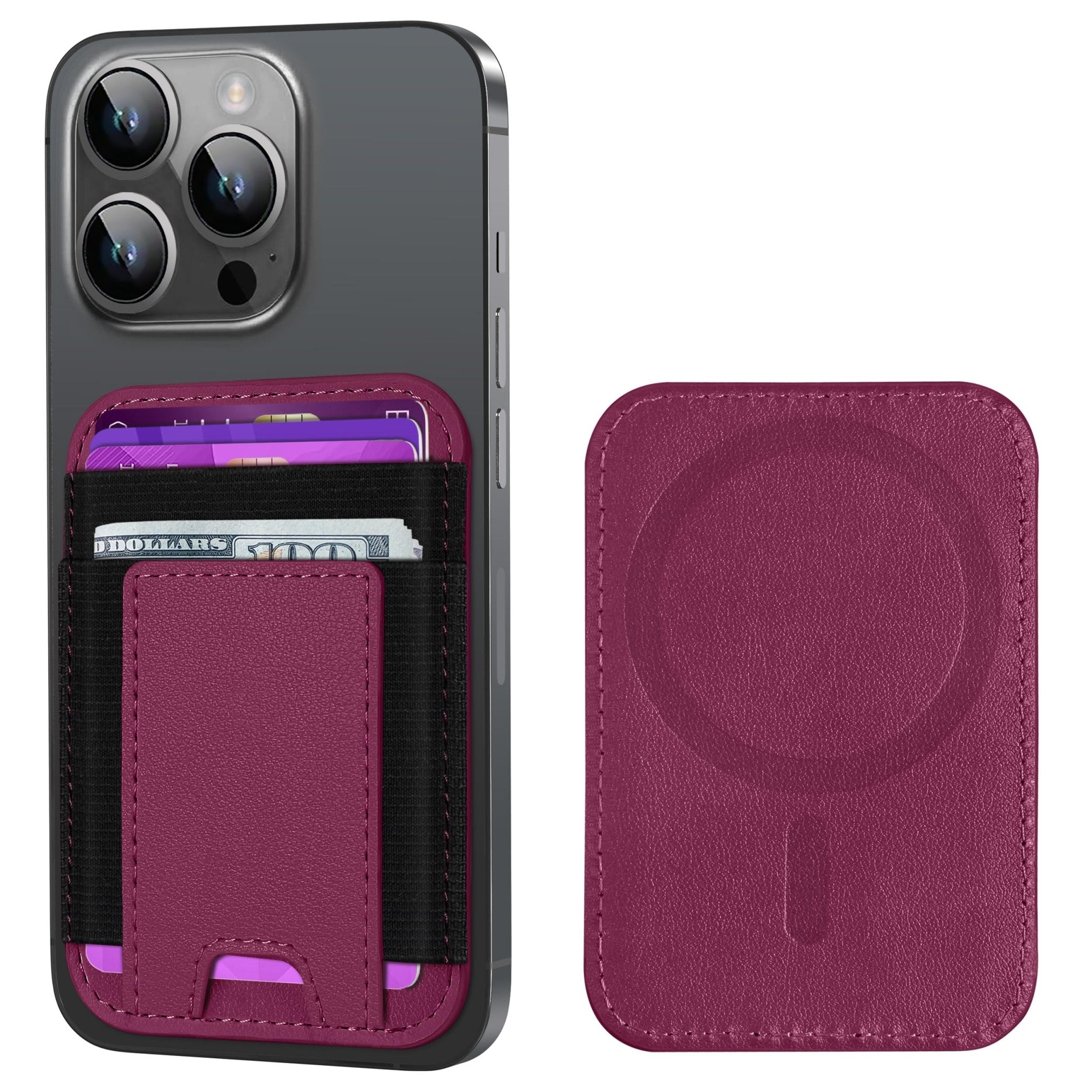 Strong MagSafe Wallet for iPhone | RFID Blocking Magnetic Leather Card Holder Fits 7 Cards Compatible with iPhone 17 16 15 14 13 12 - Abbycart