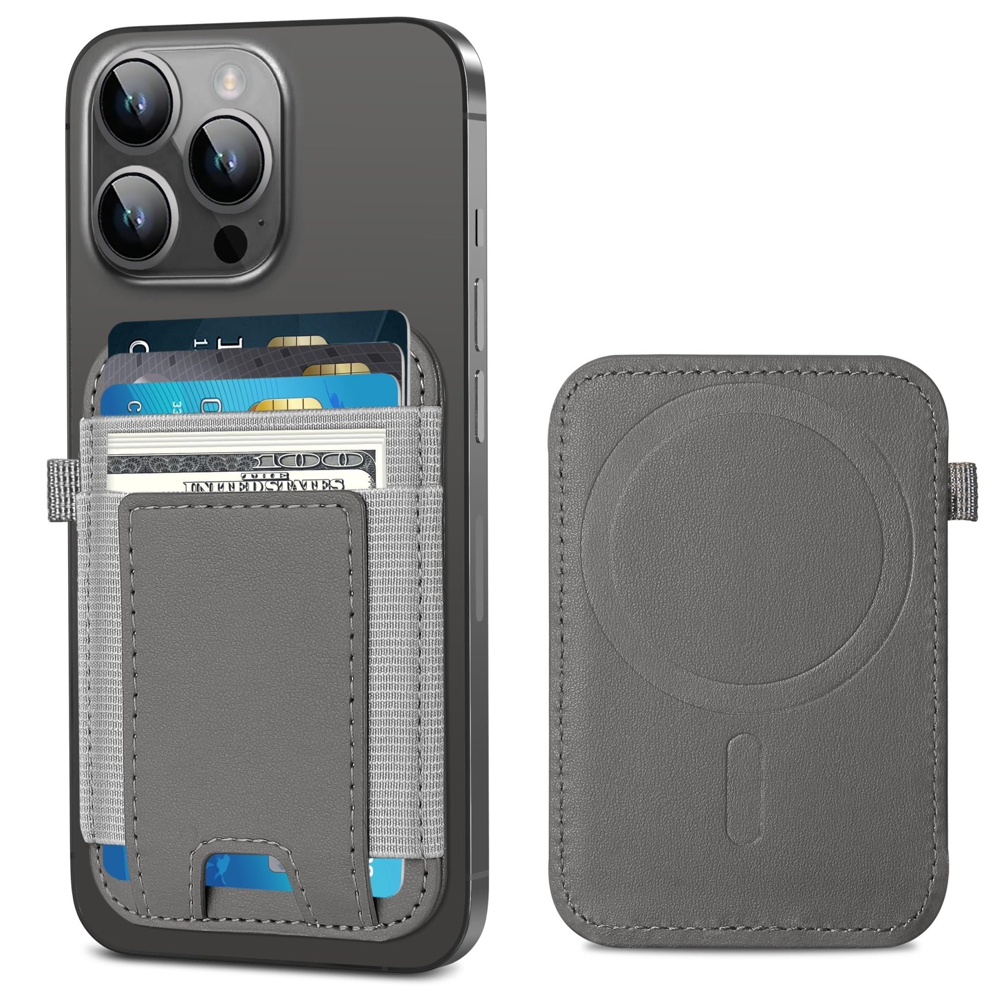 Strong MagSafe Wallet for iPhone | RFID Blocking Magnetic Leather Card Holder Fits 7 Cards Compatible with iPhone 17 16 15 14 13 12 - Abbycart