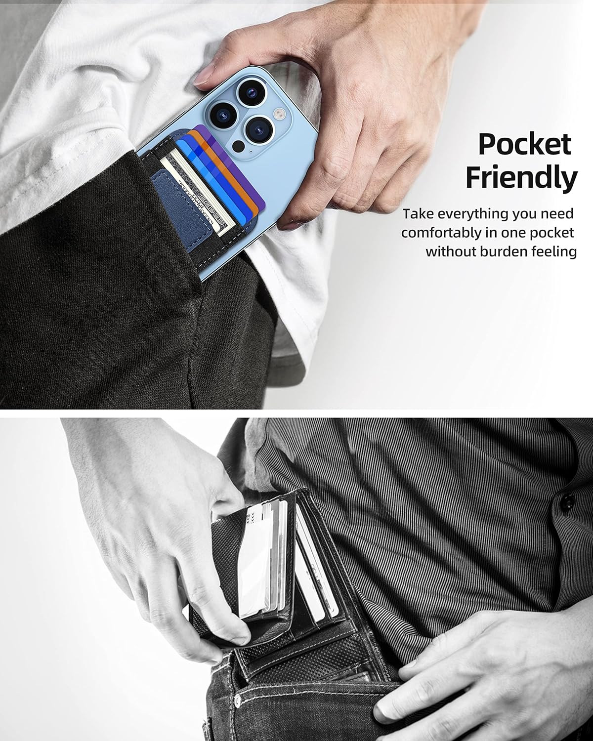 Strong MagSafe Wallet for iPhone | RFID Blocking Magnetic Leather Card Holder Fits 7 Cards Compatible with iPhone 17 16 15 14 13 12 - Abbycart