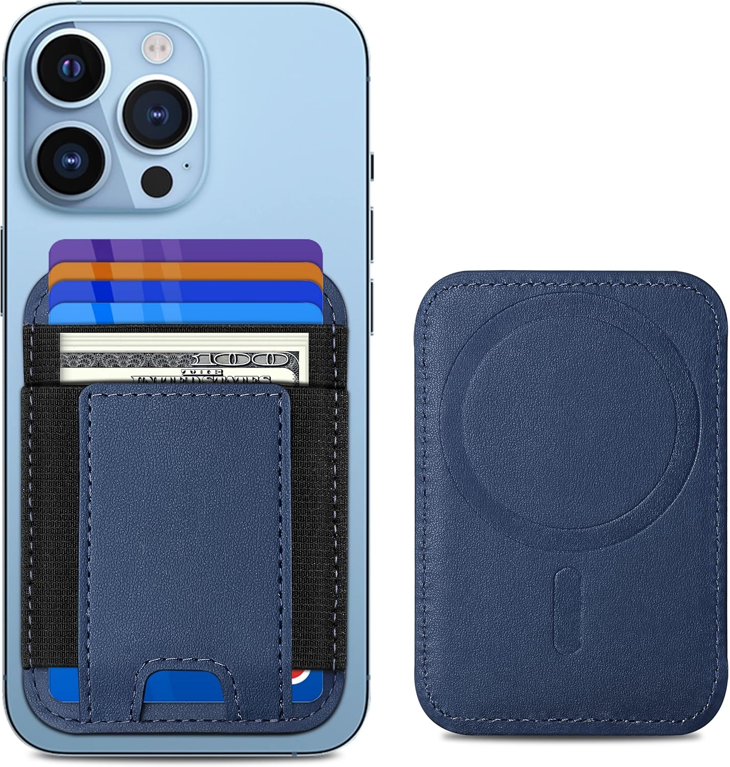 Strong MagSafe Wallet for iPhone | RFID Blocking Magnetic Leather Card Holder Fits 7 Cards Compatible with iPhone 17 16 15 14 13 12 - Abbycart