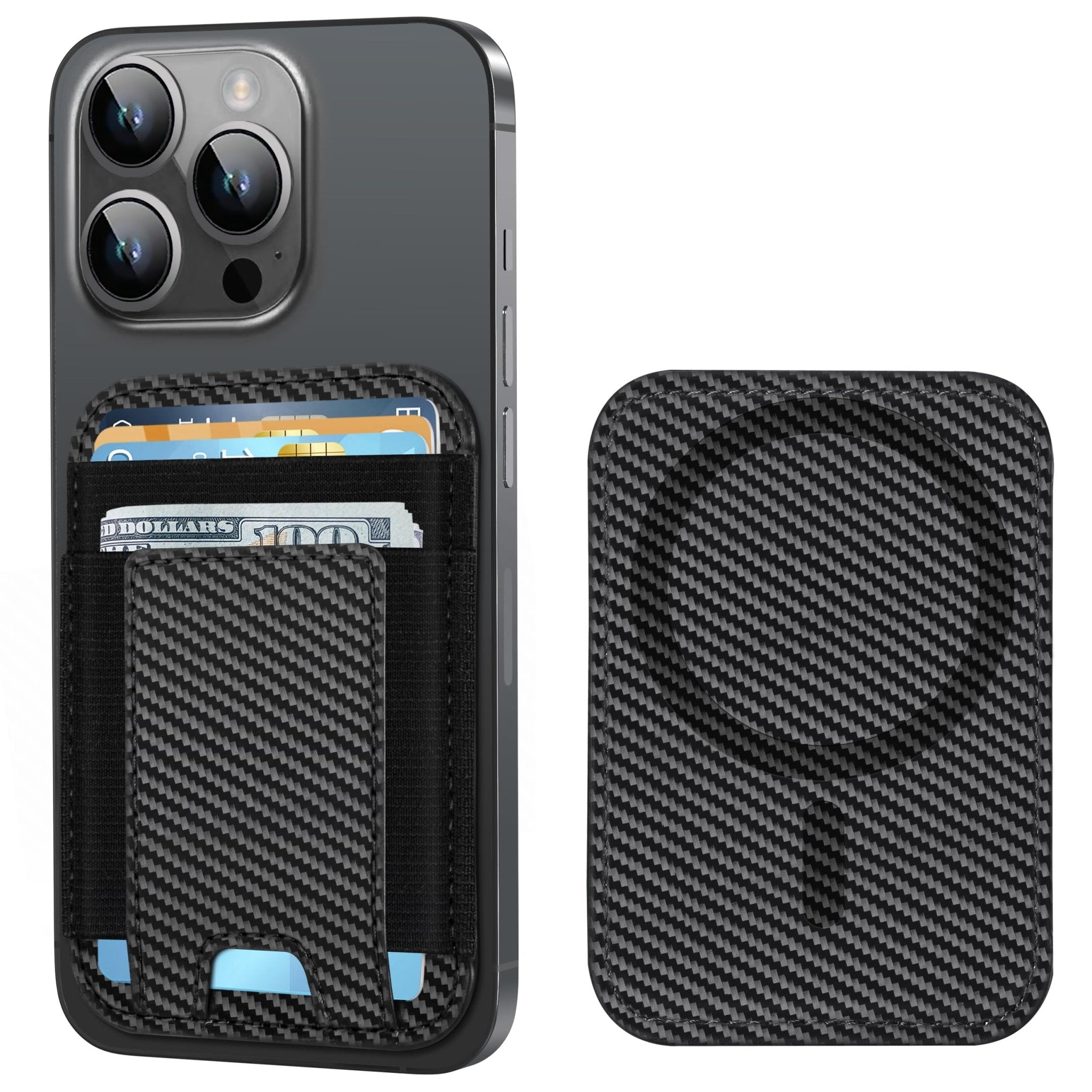 Strong MagSafe Wallet for iPhone | RFID Blocking Magnetic Leather Card Holder Fits 7 Cards Compatible with iPhone 17 16 15 14 13 12 - Abbycart