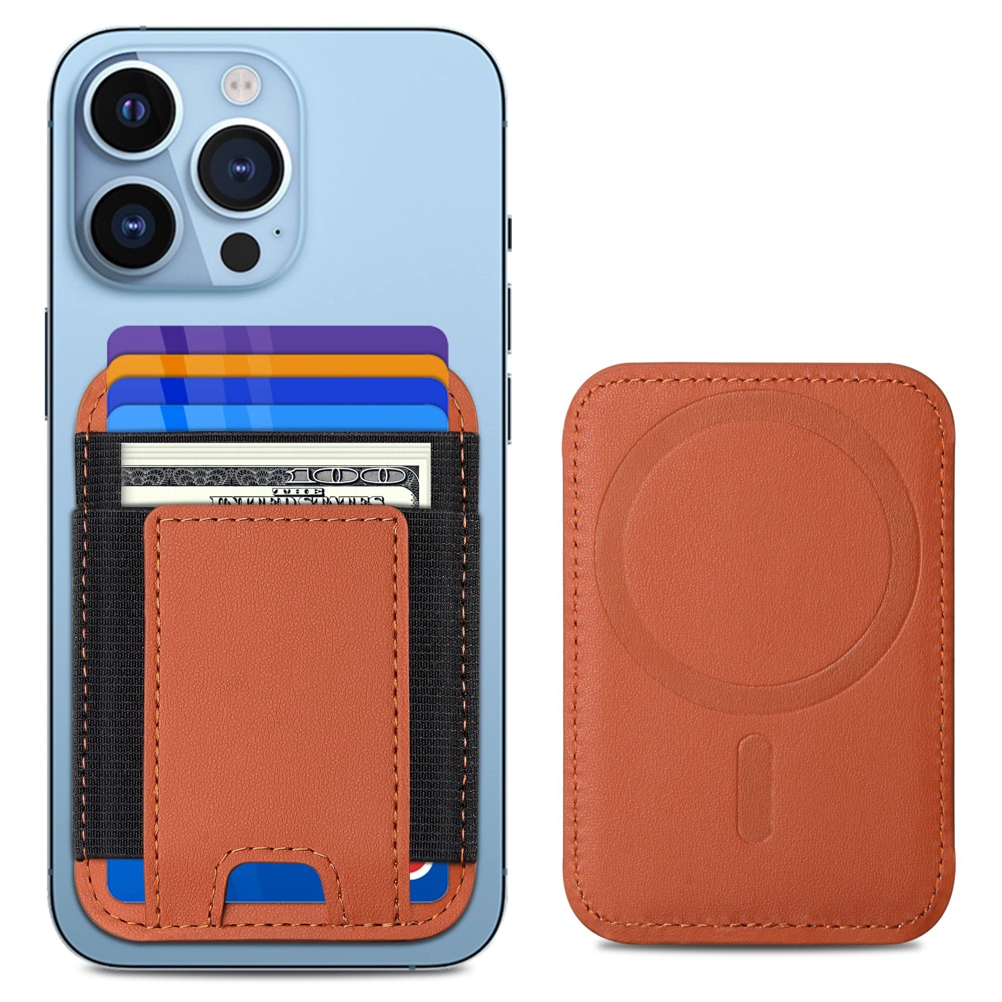 Strong MagSafe Wallet for iPhone | RFID Blocking Magnetic Leather Card Holder Fits 7 Cards Compatible with iPhone 17 16 15 14 13 12 - Abbycart