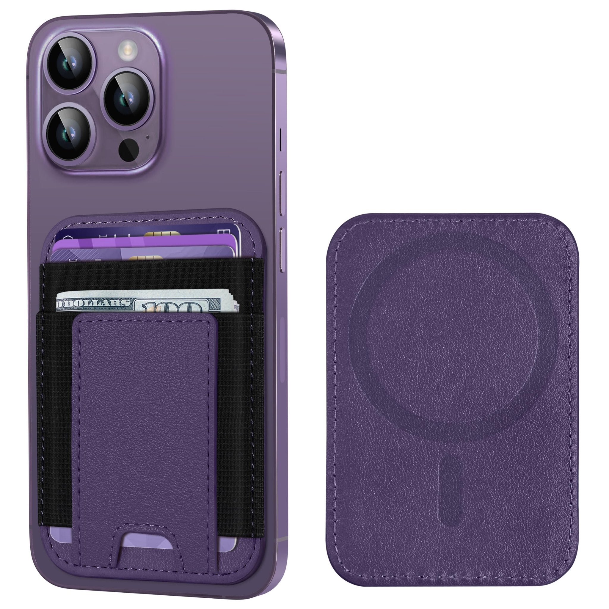 Strong MagSafe Wallet for iPhone | RFID Blocking Magnetic Leather Card Holder Fits 7 Cards Compatible with iPhone 17 16 15 14 13 12 - Abbycart