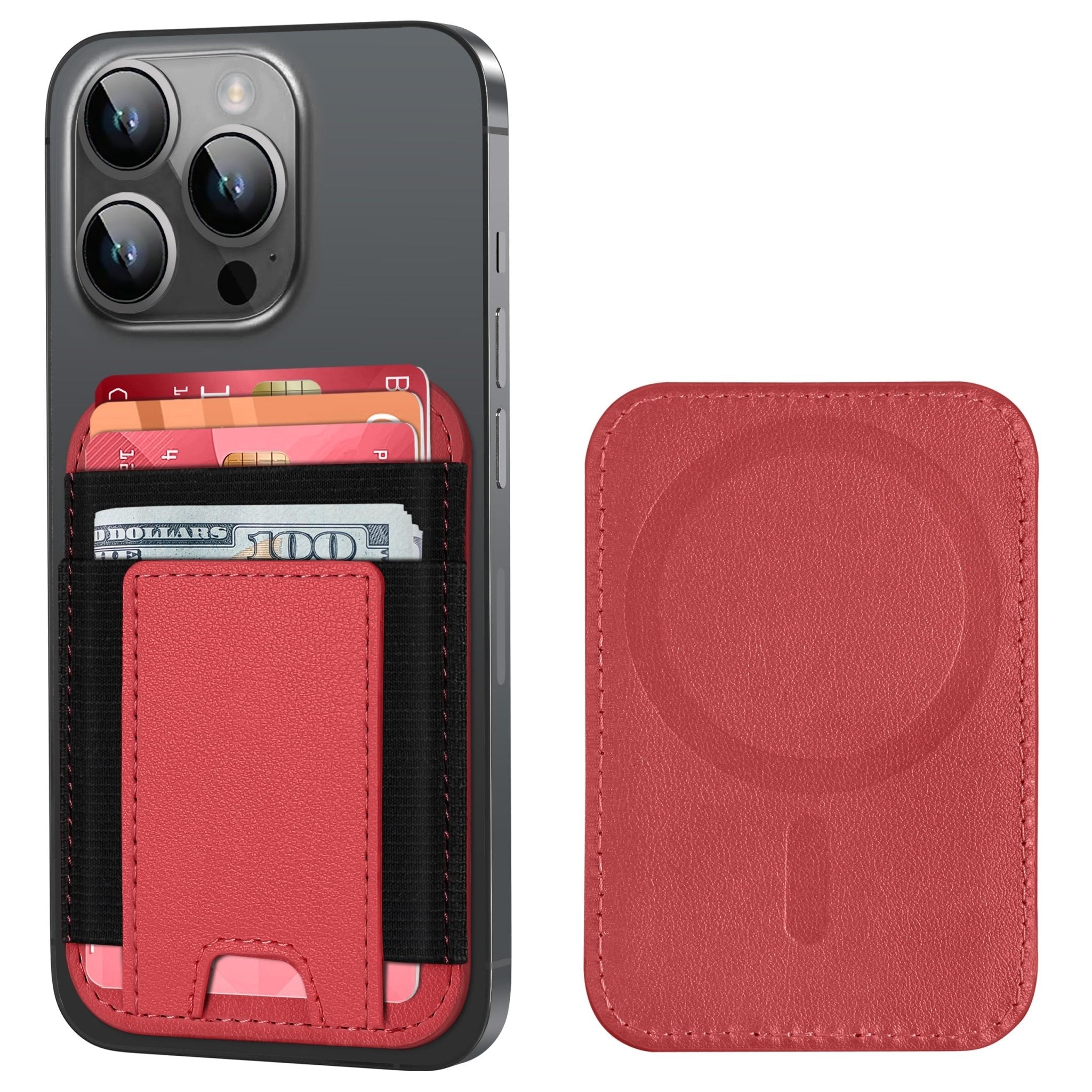 Strong MagSafe Wallet for iPhone | RFID Blocking Magnetic Leather Card Holder Fits 7 Cards Compatible with iPhone 17 16 15 14 13 12 - Abbycart