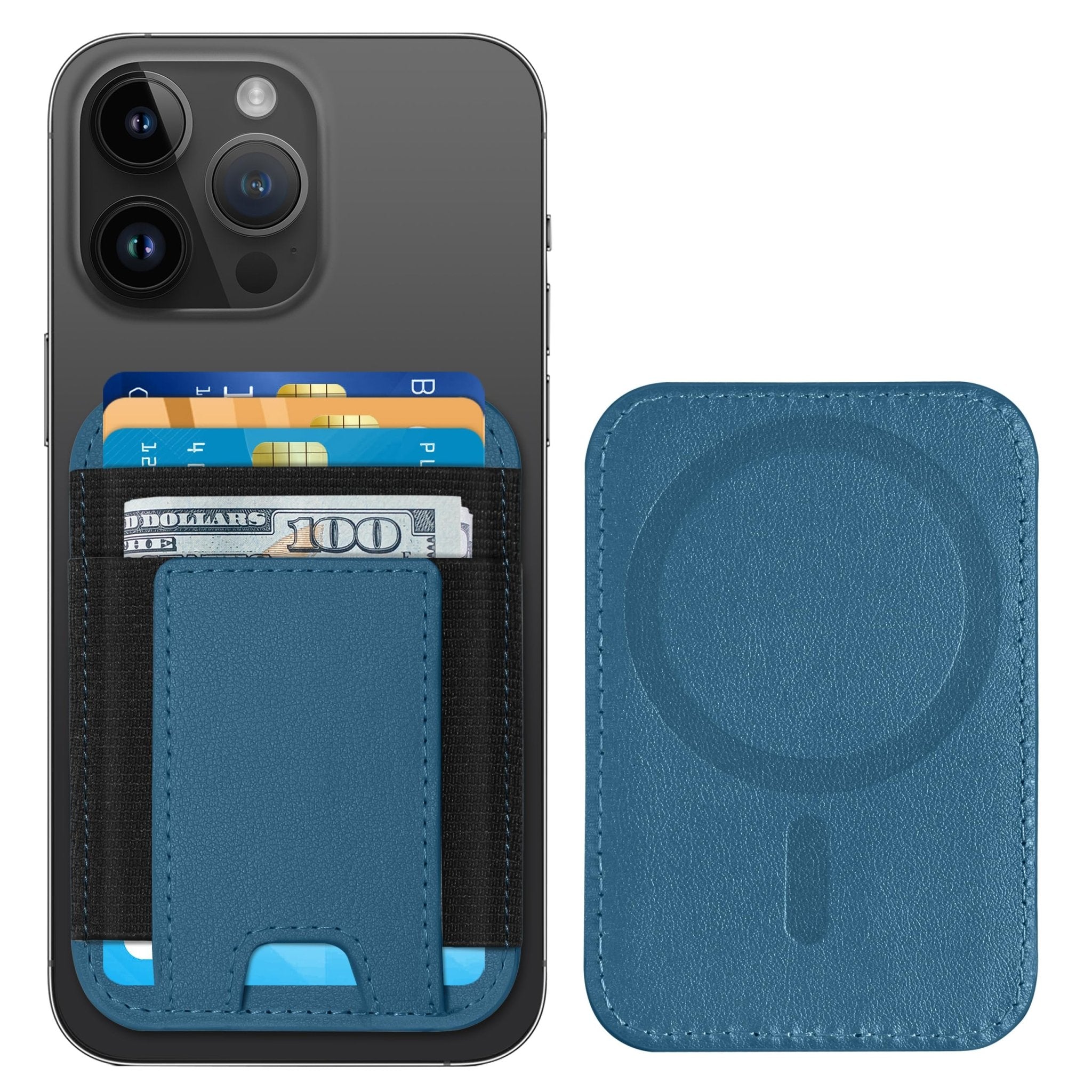 Strong MagSafe Wallet for iPhone | RFID Blocking Magnetic Leather Card Holder Fits 7 Cards Compatible with iPhone 17 16 15 14 13 12 - Abbycart