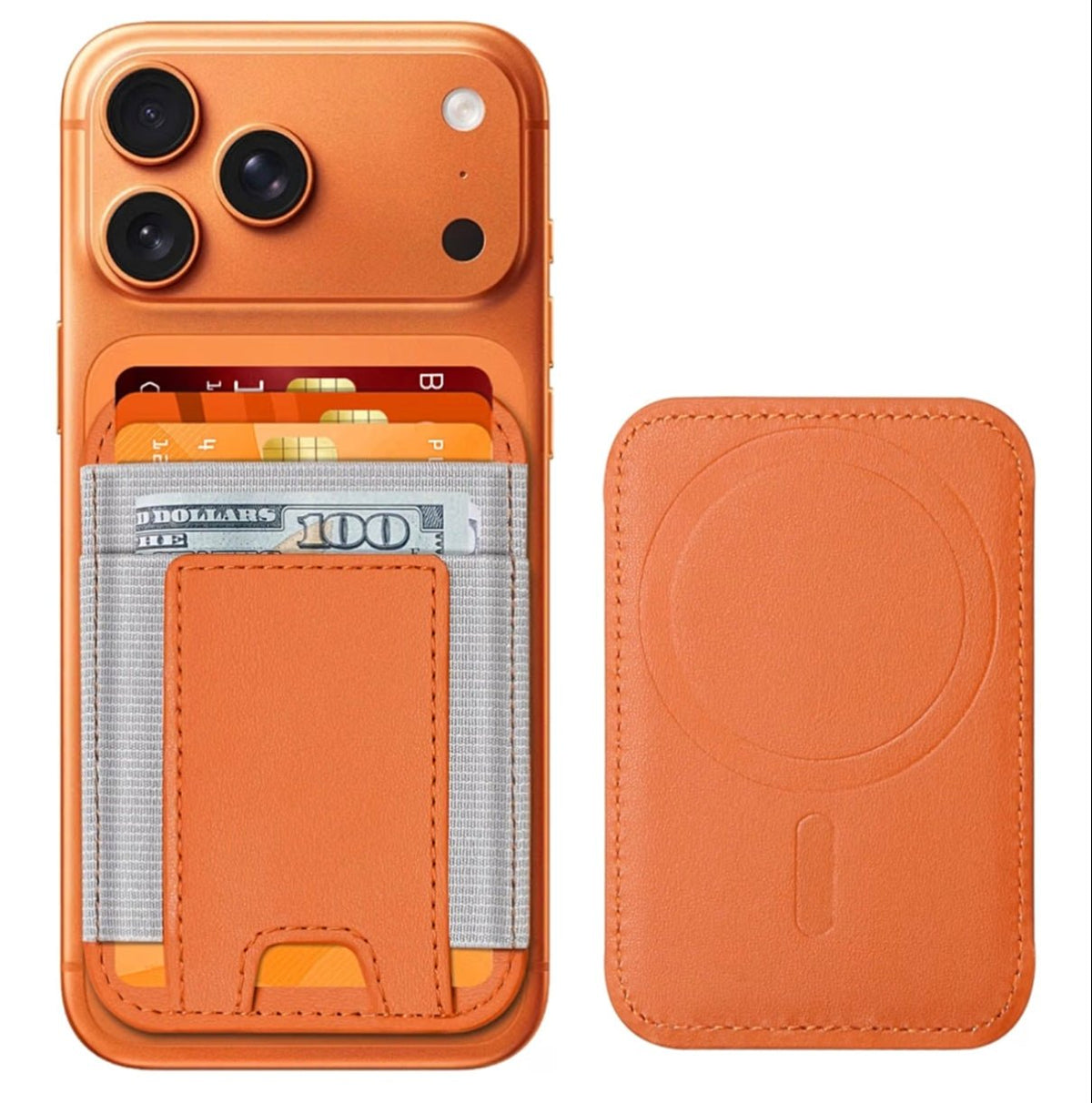 Strong MagSafe Wallet for iPhone | RFID Blocking Magnetic Leather Card Holder Fits 7 Cards Compatible with iPhone 18 17 16 15 14 13 12