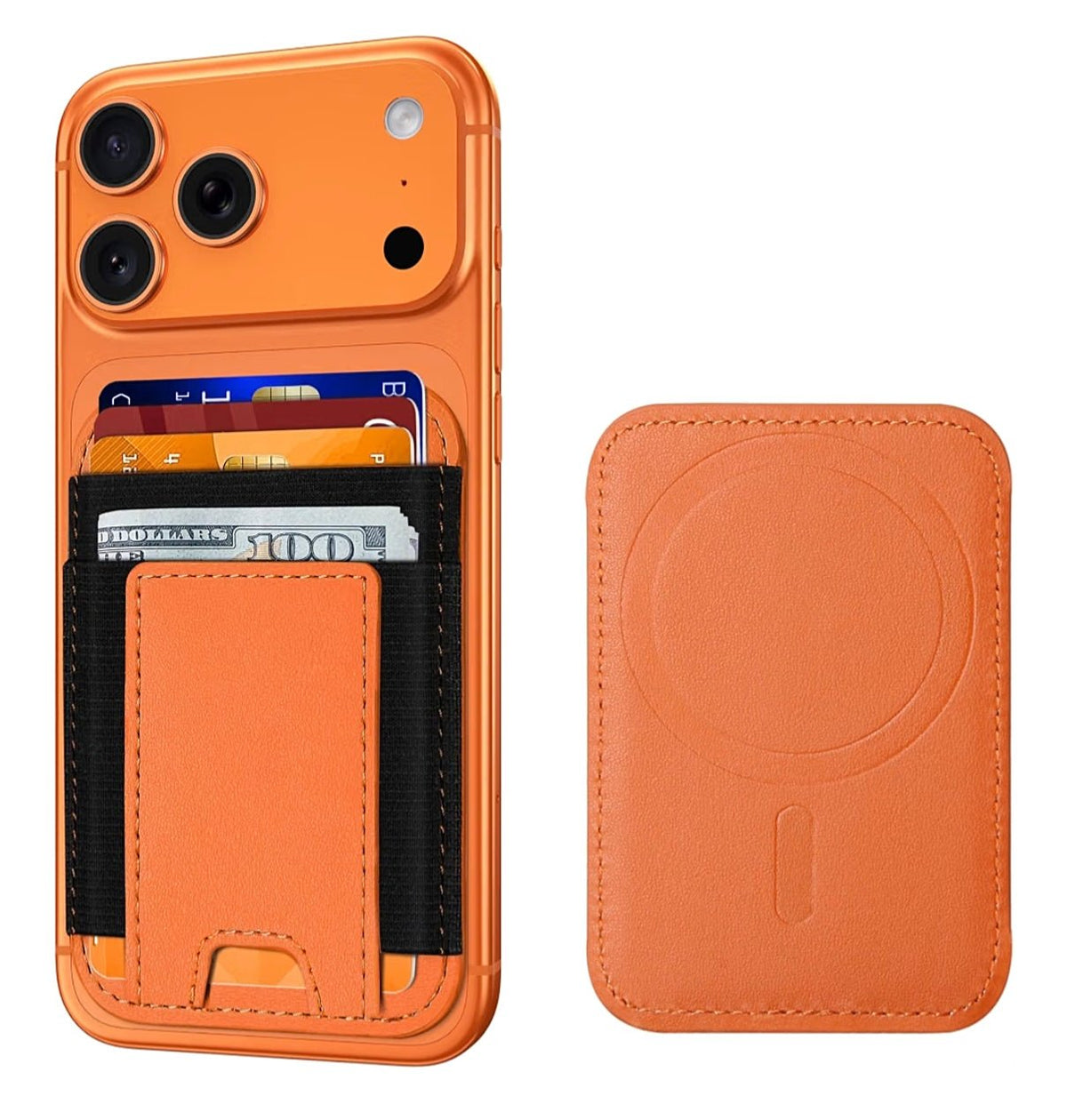Strong MagSafe Wallet for iPhone | RFID Blocking Magnetic Leather Card Holder Fits 7 Cards Compatible with iPhone 18 17 16 15 14 13 12