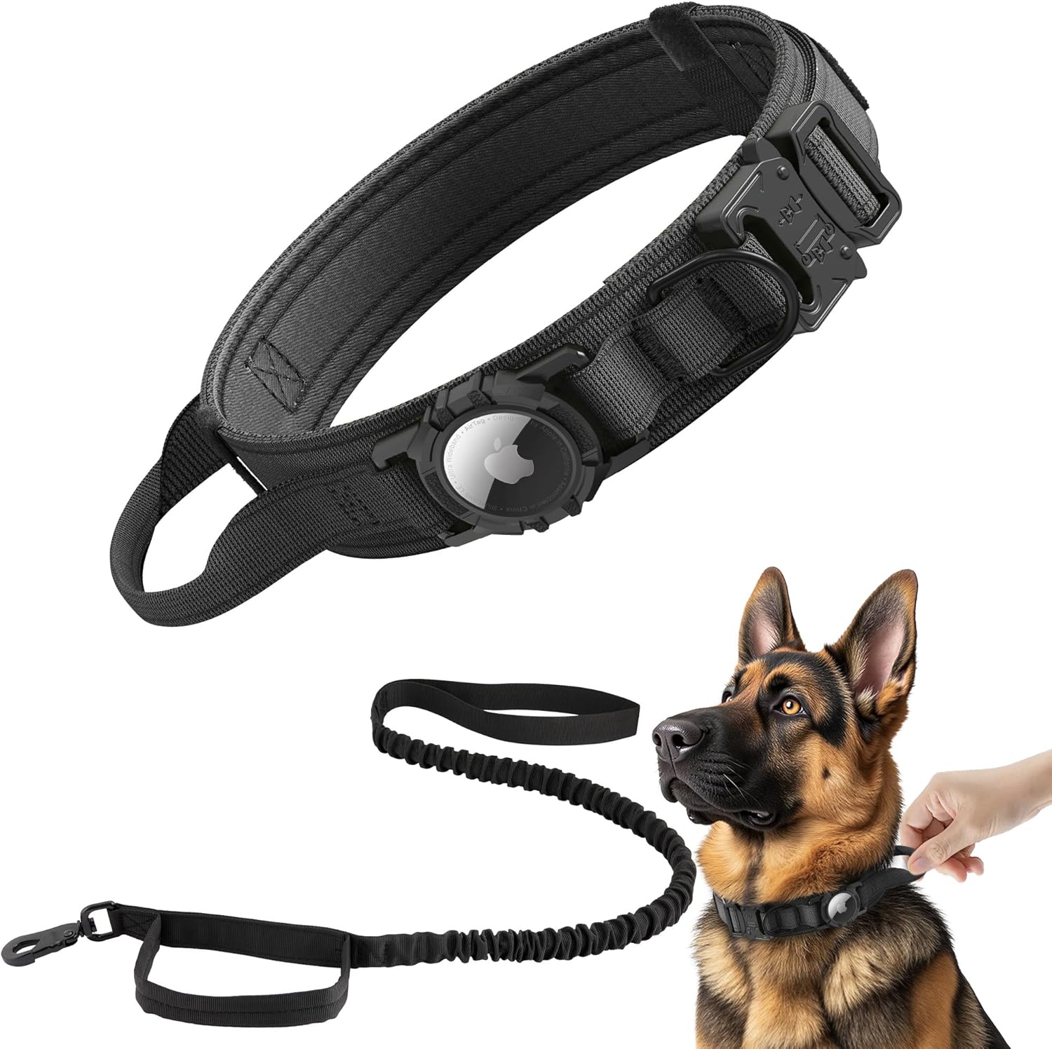Tactical AirTag Dog Collar – Heavy-Duty & Adjustable
