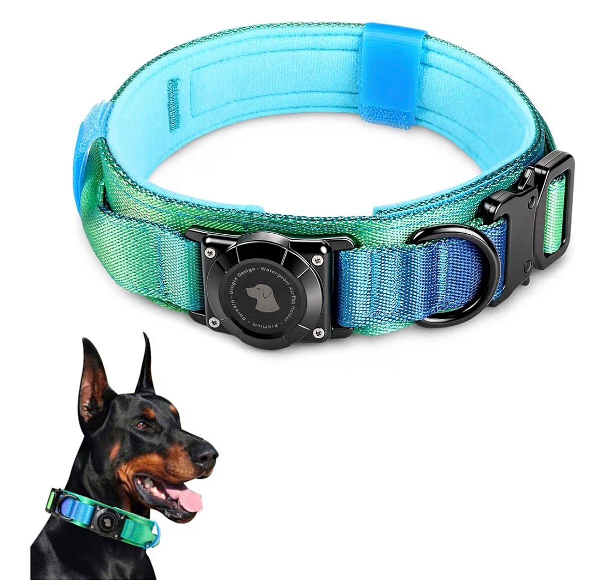 Tactical AirTag Dog Collar – Waterproof & Heavy Duty GPS