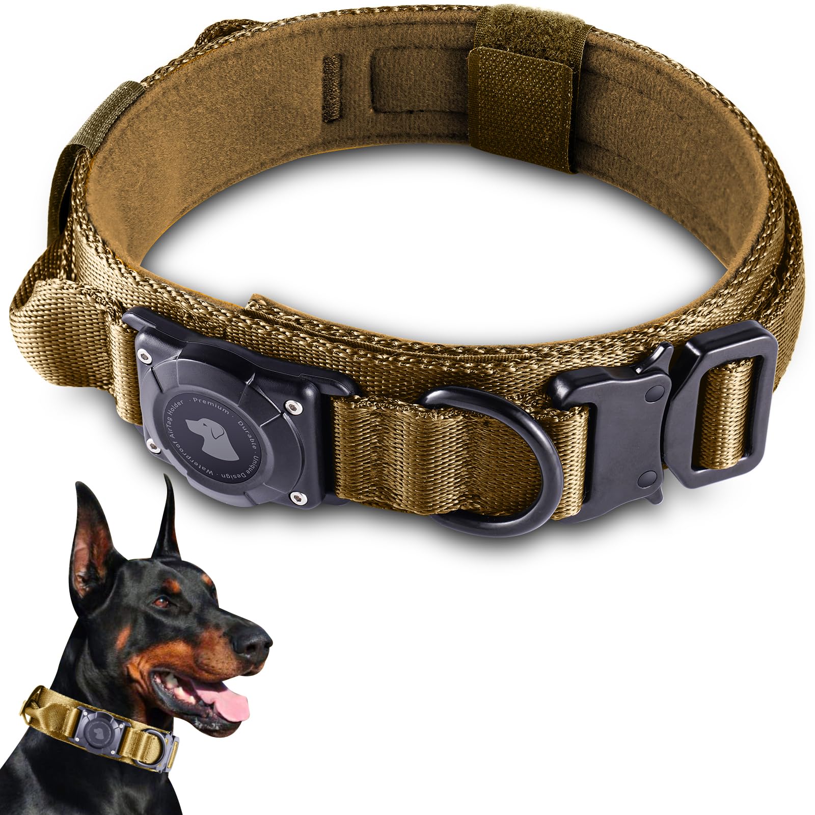 Tactical AirTag Dog Collar – Waterproof & Heavy Duty GPS - Abbycart