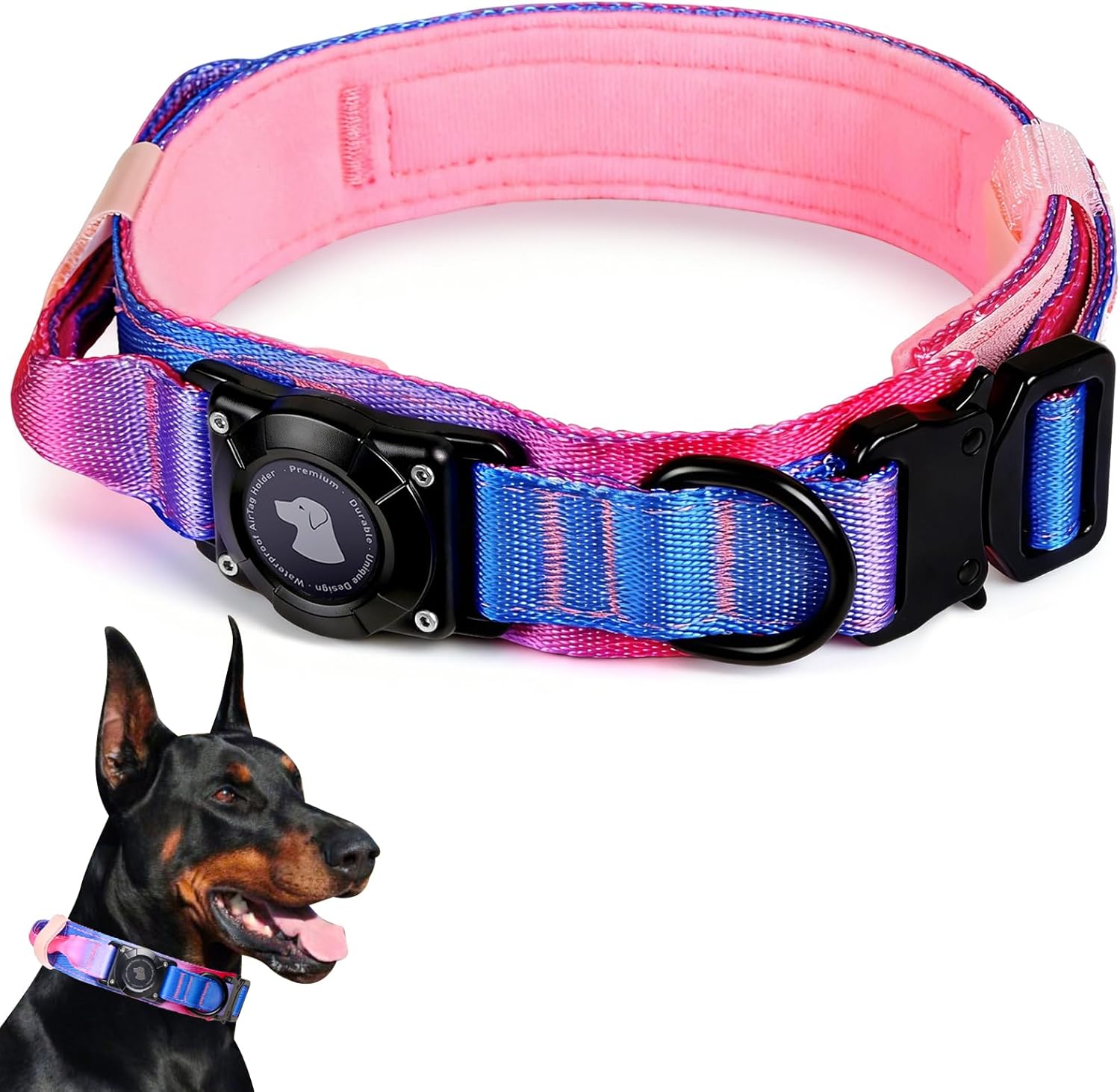 Tactical AirTag Dog Collar – Waterproof & Heavy Duty GPS