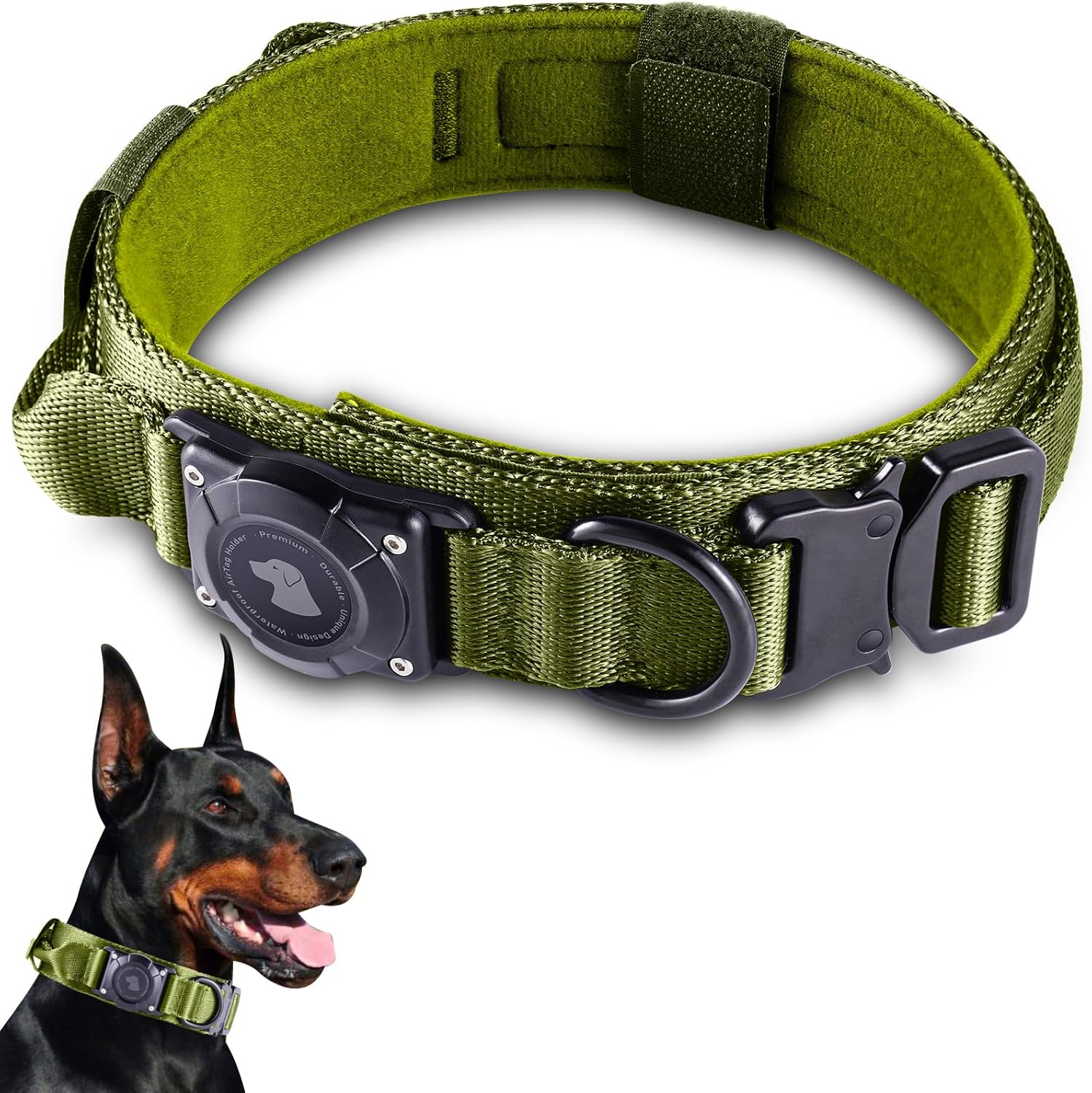 Tactical AirTag Dog Collar – Waterproof & Heavy Duty GPS - Abbycart