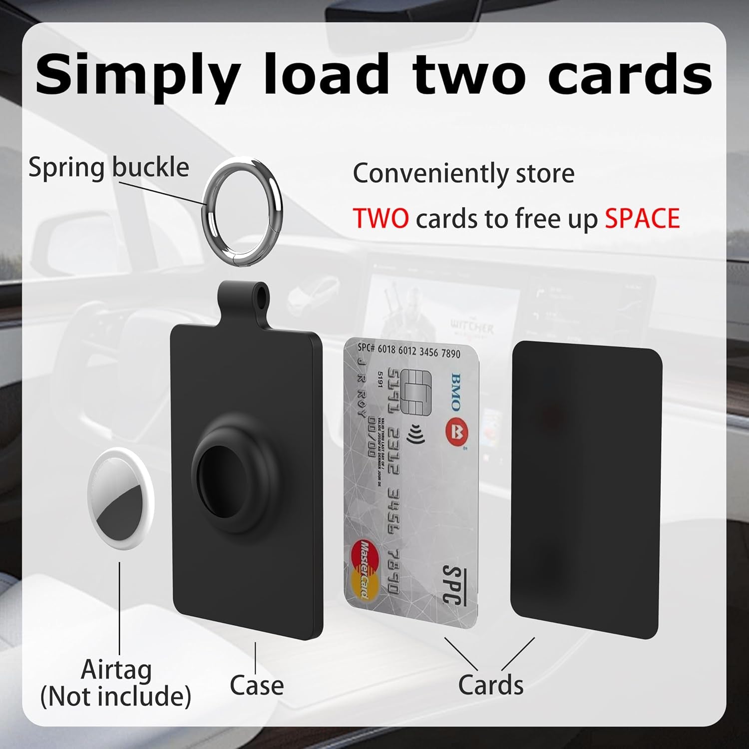 Tesla Key Card & AirTag Holder - 2 Pack Silicone Protective Case for Model 3 Y S X - Abbycart