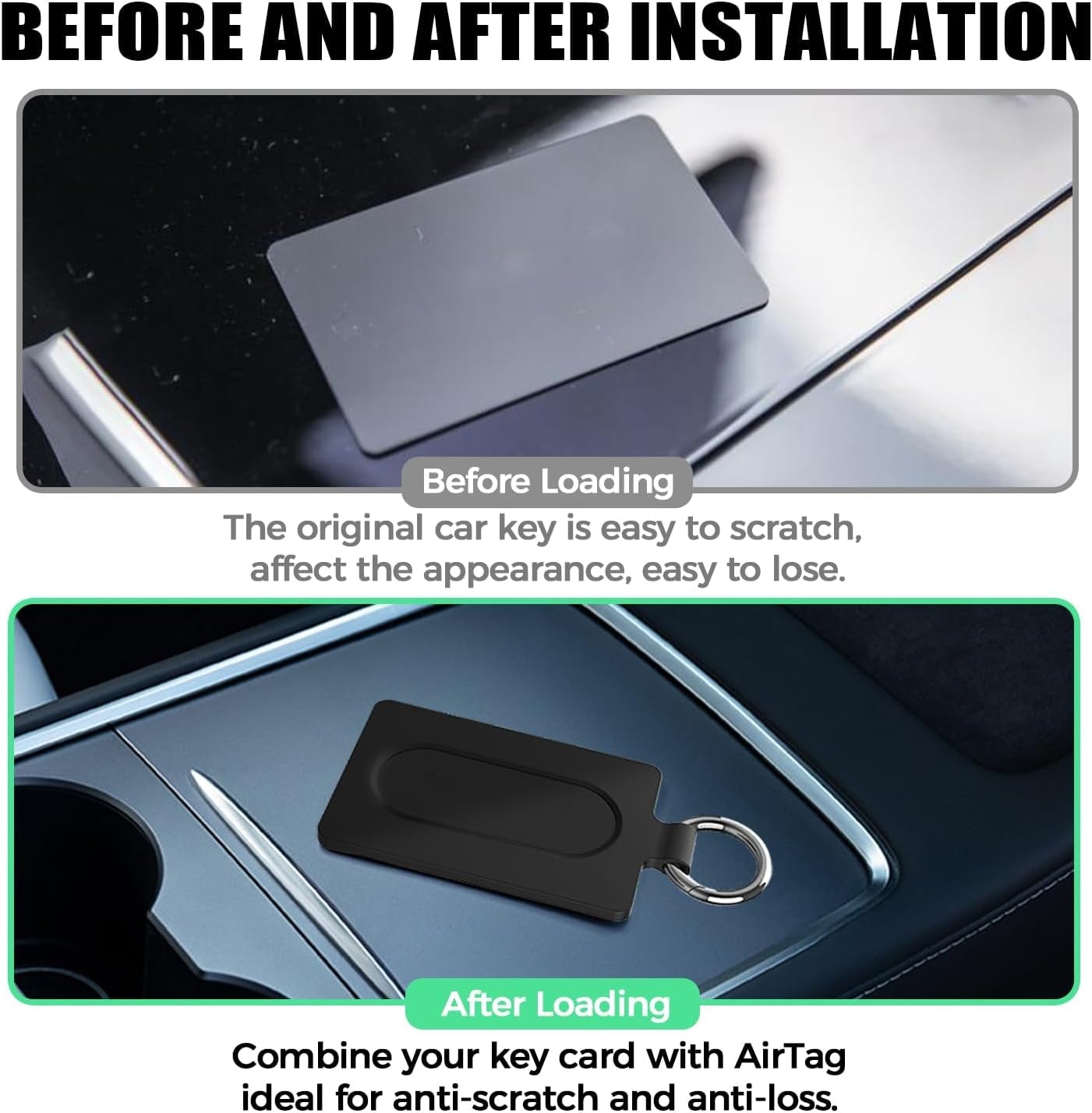 Tesla Key Card & AirTag Holder - 2 Pack Silicone Protective Case for Model 3 Y S X - Abbycart