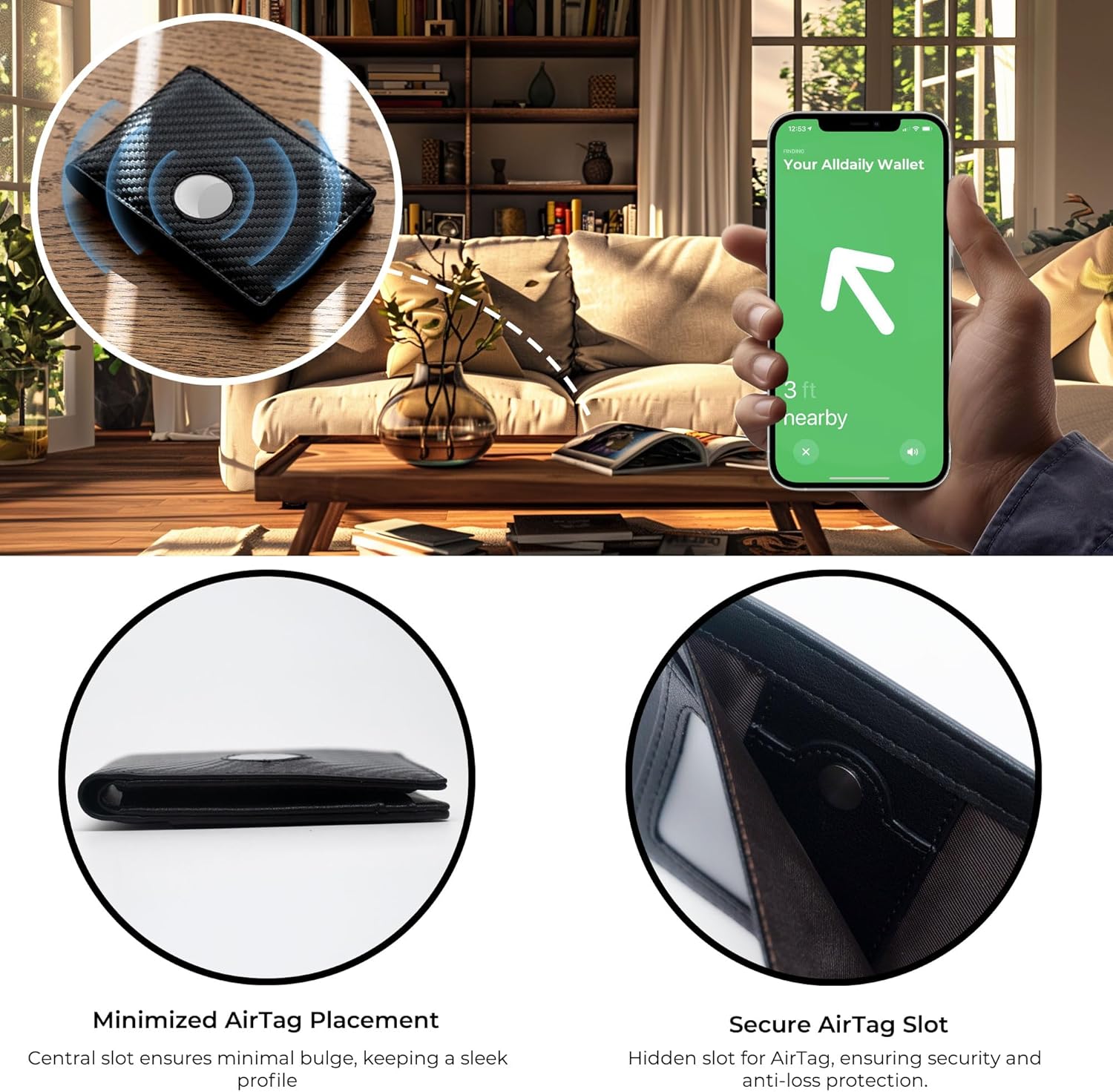 Trackable AirTag Wallet for Men – RFID Blocking & Slim Design - Abbycart