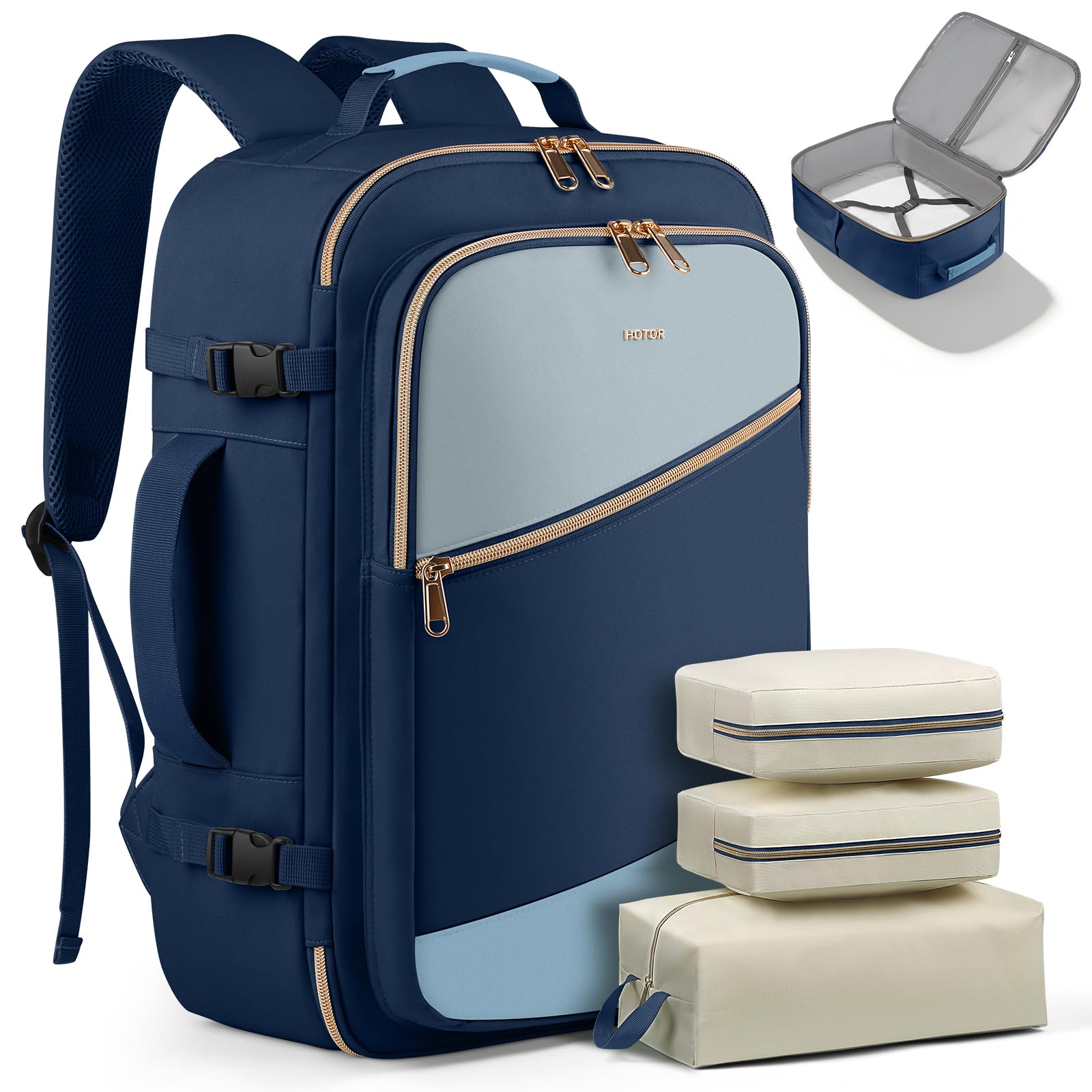 Travel Backpack for Women with 3 Packing Cubes TSA Laptop Bag