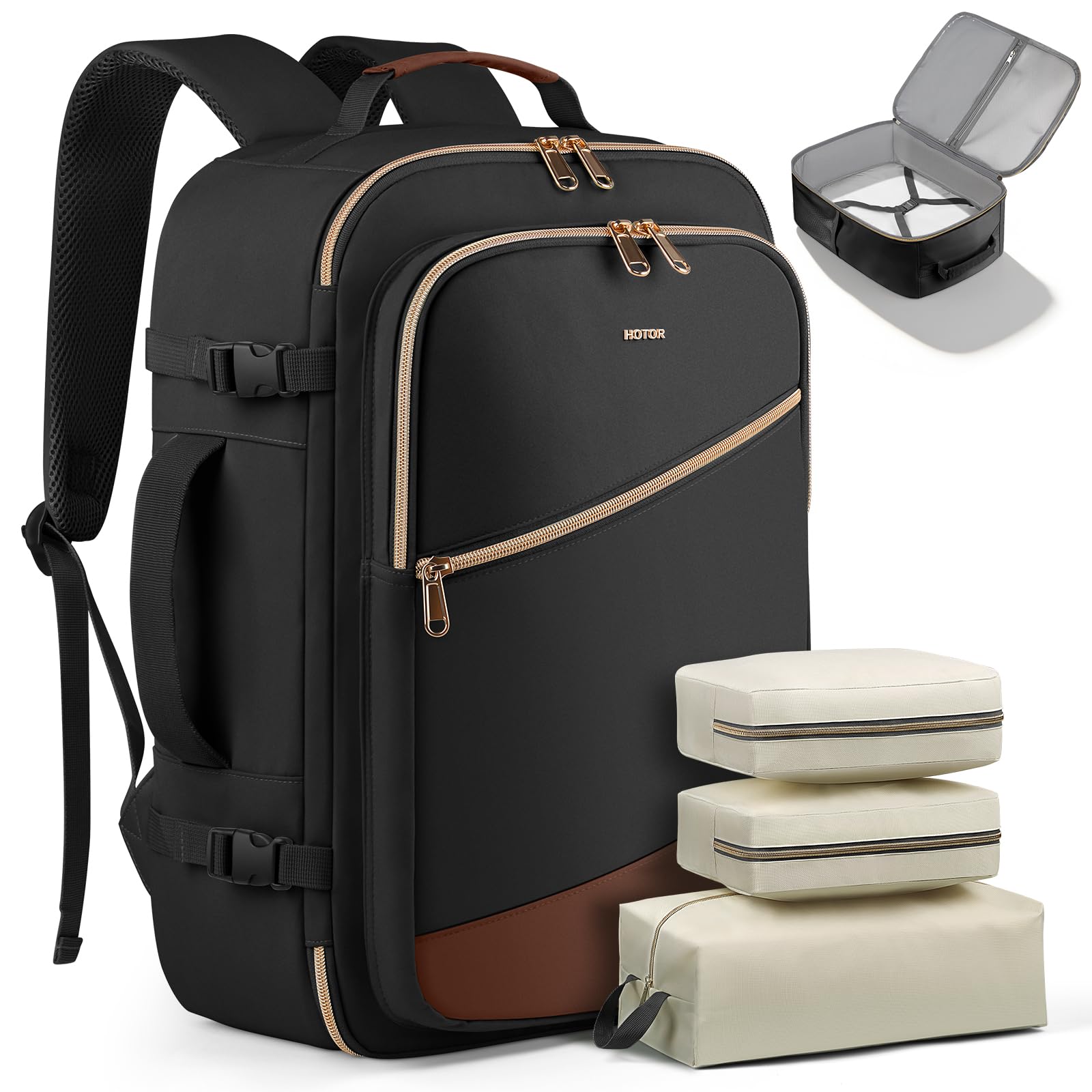 Travel Backpack for Women with 3 Packing Cubes TSA Laptop Bag