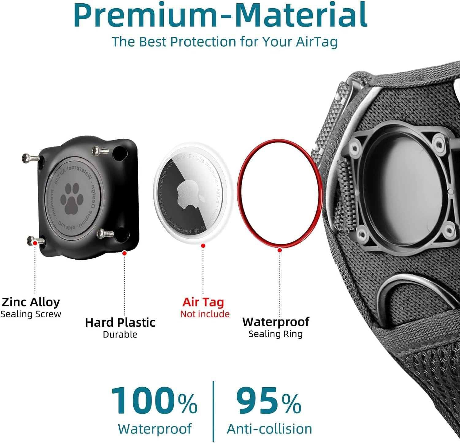 Ultimate Waterproof AirTag Dog Harness – Secure, No - Pull Design for All Breeds - Abbycart