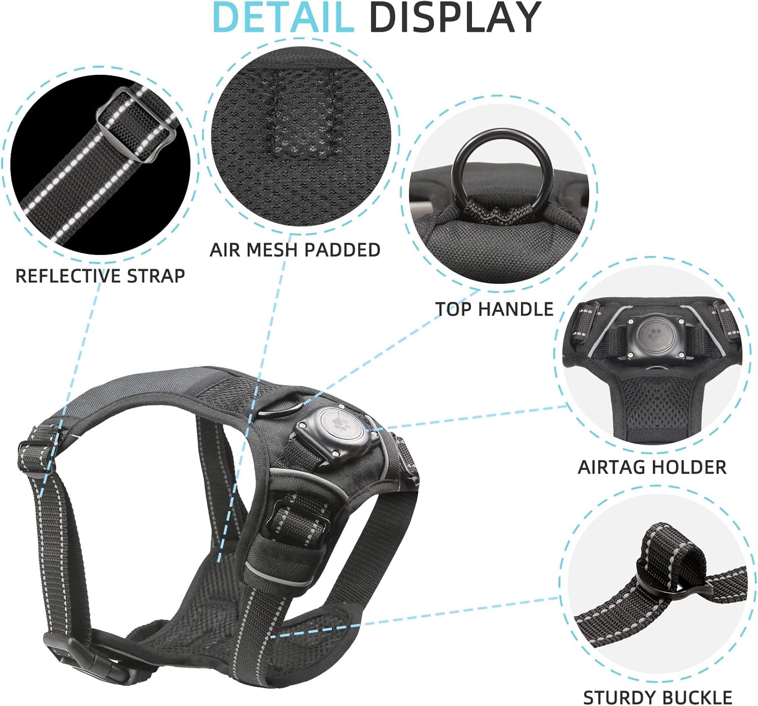 Ultimate Waterproof AirTag Dog Harness – Secure, No - Pull Design for All Breeds - Abbycart