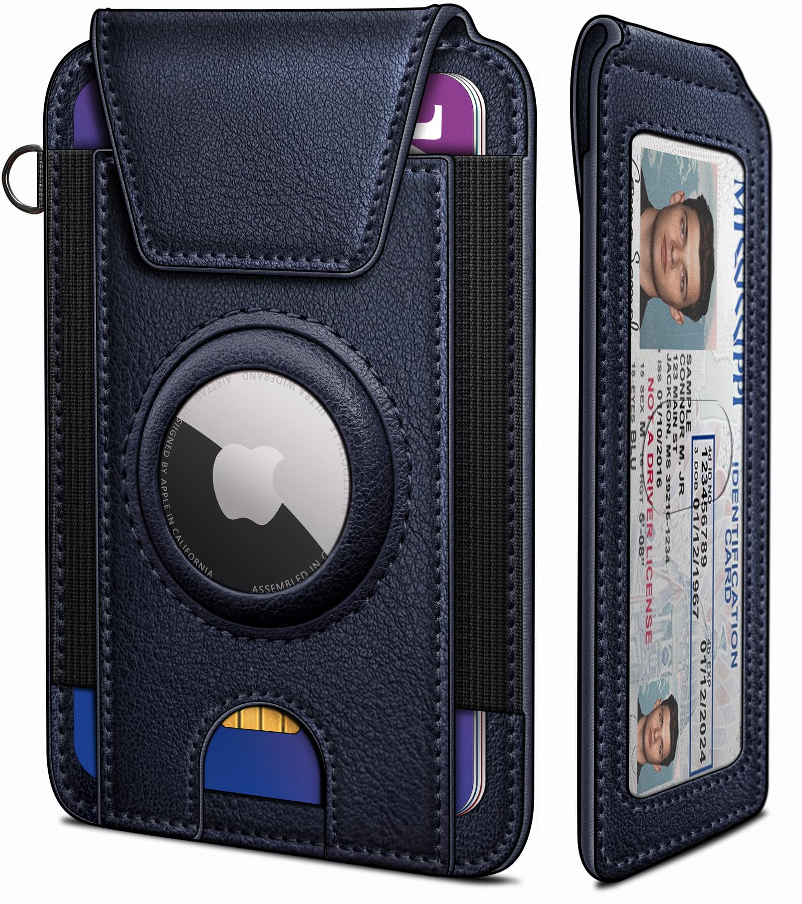 Ultra Slim AirTag Wallet for Men RFID Blocking Leather Case
