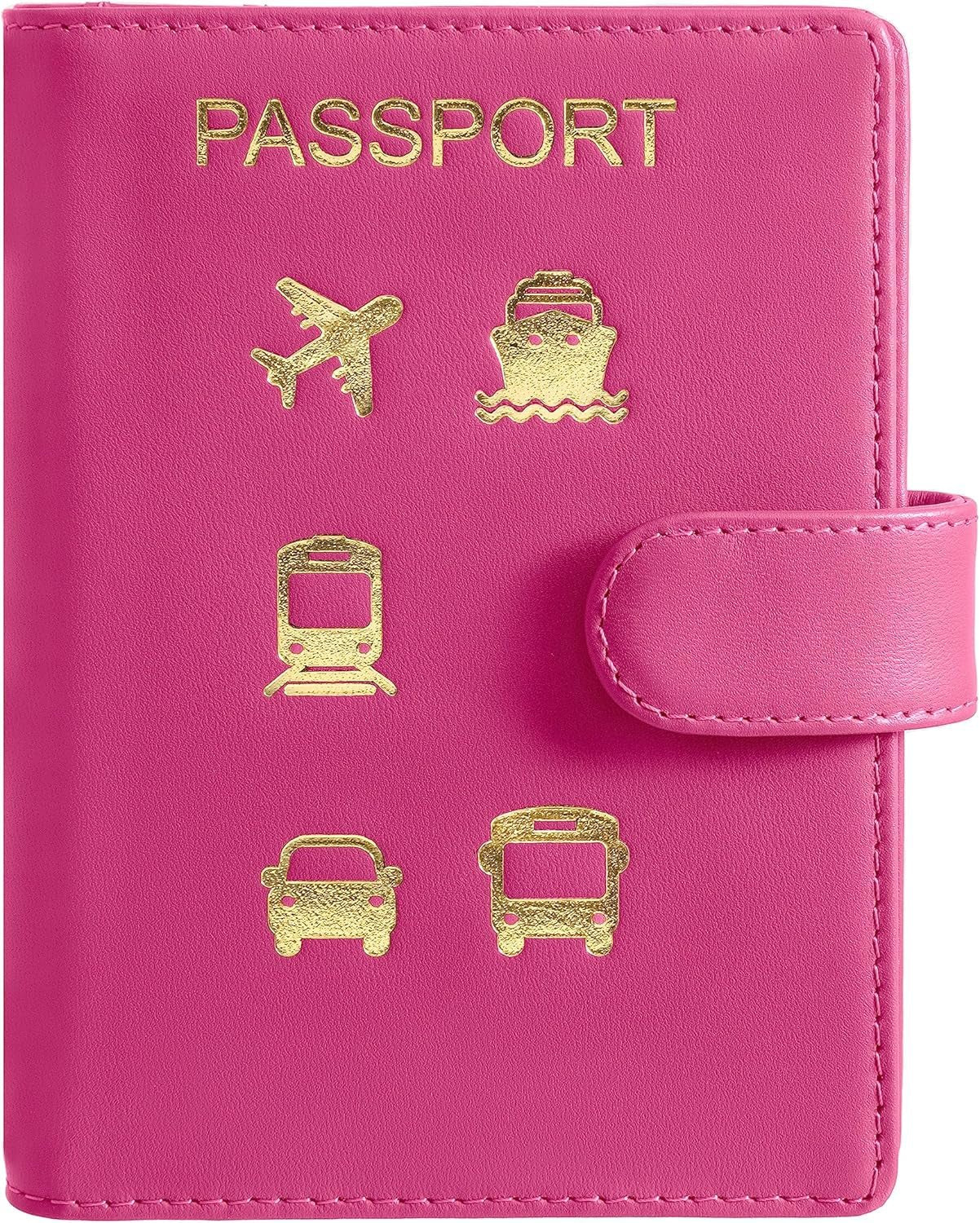 Vegan Leather AirTag Passport Wallet – RFID Blocking Travel Organizer - Abbycart