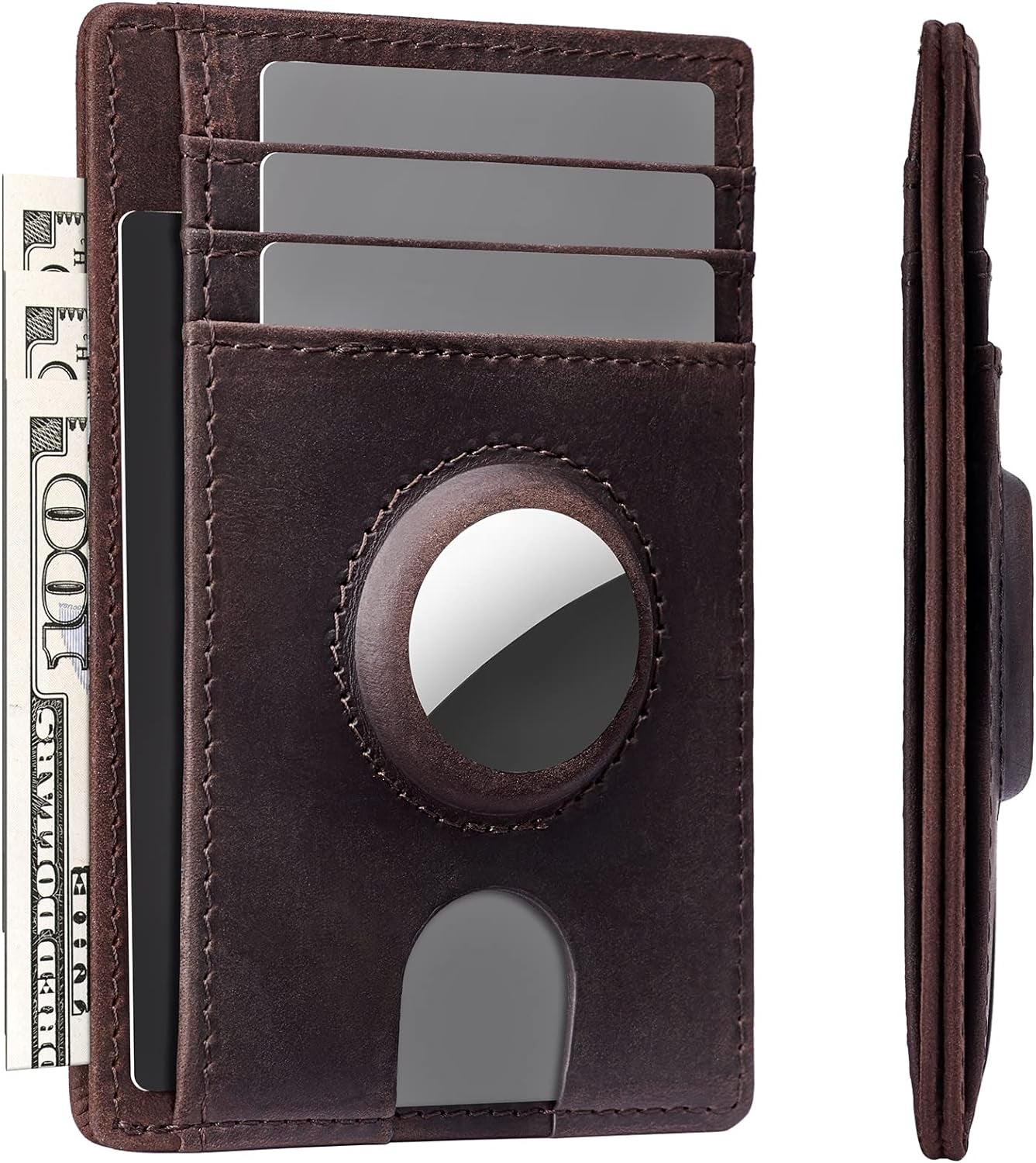 Wallet for Women with Wristlet Keychain: Secure Holder for Airtag, Premium Leather, Custom Pattern, RFID Blocking, Slim, Minimalist, Small - 8-11 Card Capacitiy | ID Window | Cash Pocket (Rainbow) - Abbycart