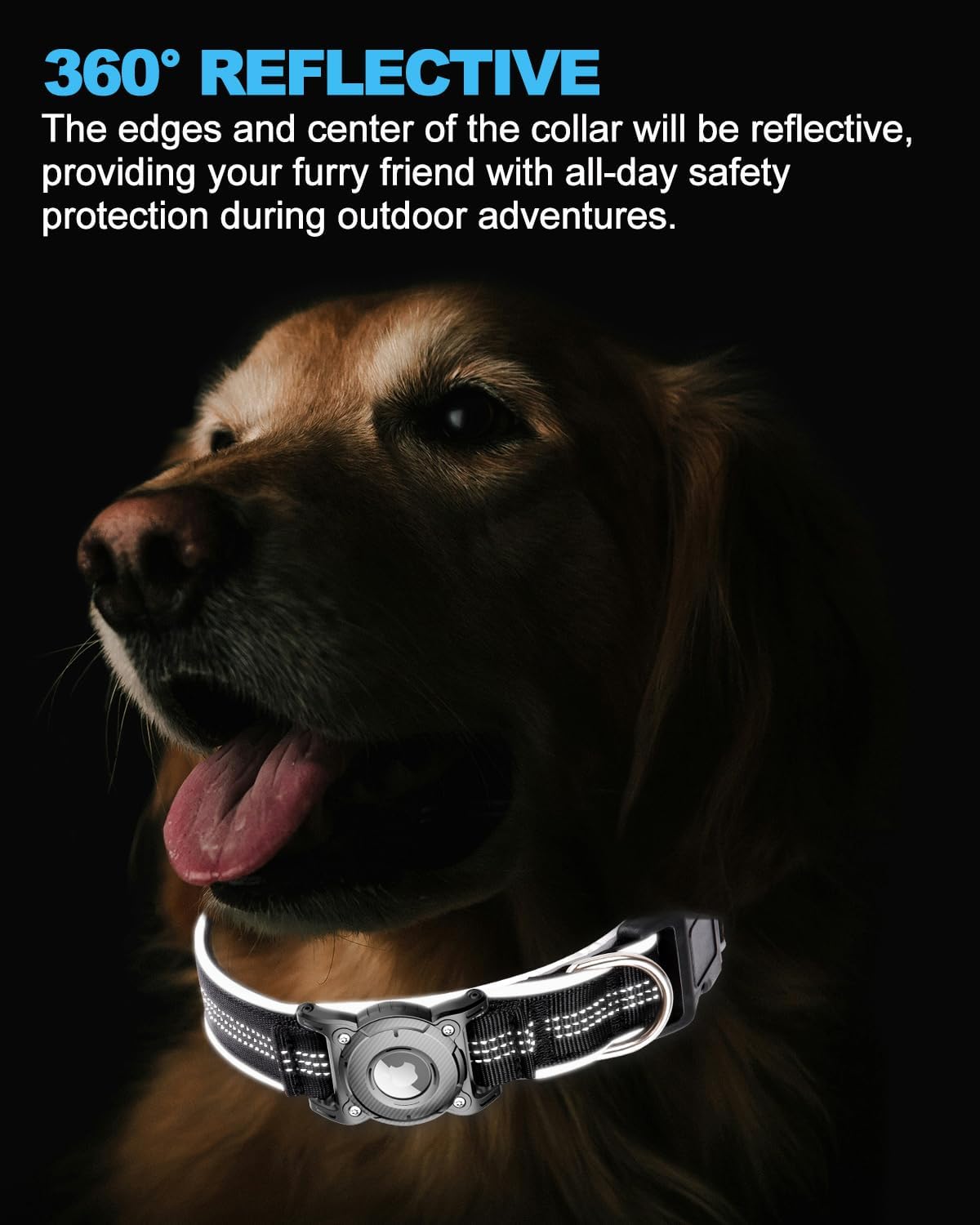 Waterproof AirTag Dog Collar – Reflective, Heavy-Duty & Padded for Small to Large Dogs