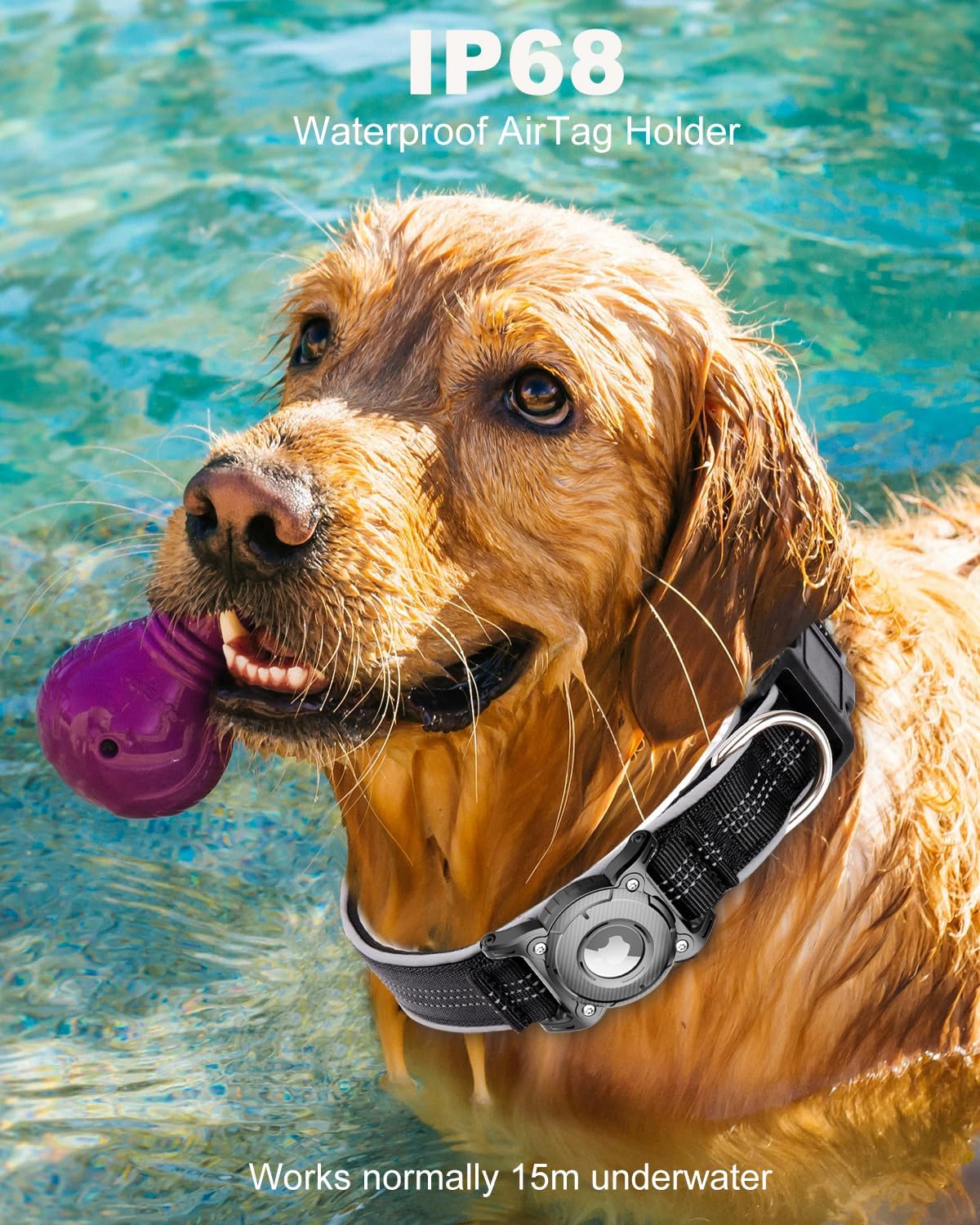 Waterproof AirTag Dog Collar – Reflective, Heavy-Duty & Padded for Small to Large Dogs