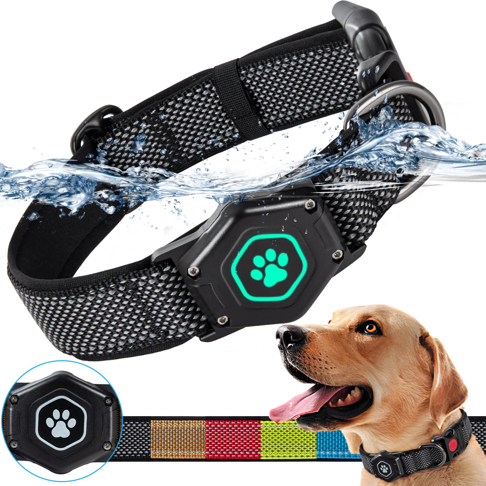 Waterproof Airtag Dog Collar – Reflective, Heavy-Duty & Secure