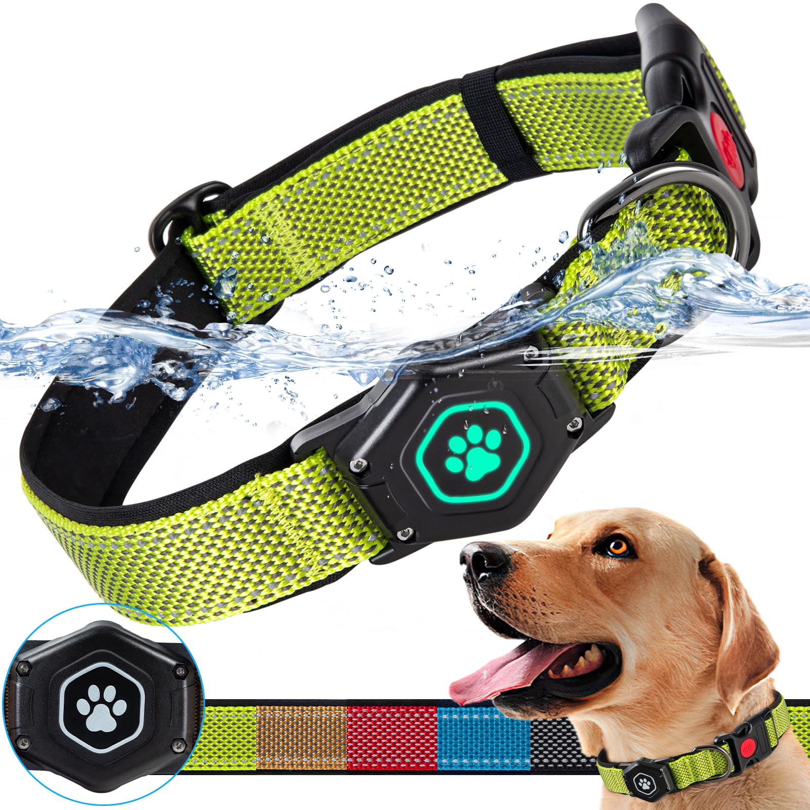 Waterproof Airtag Dog Collar – Reflective, Heavy-Duty & Secure