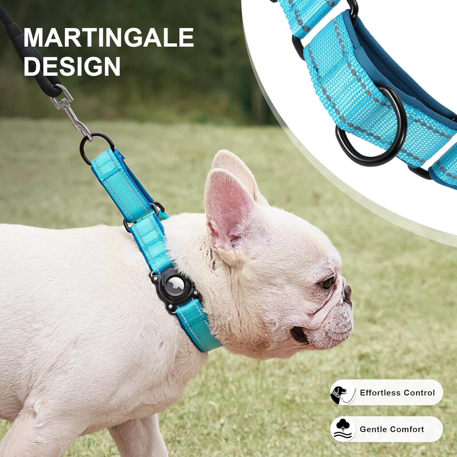 Waterproof Airtag Dog Collar with Martingale & Reflective Design - Abbycart