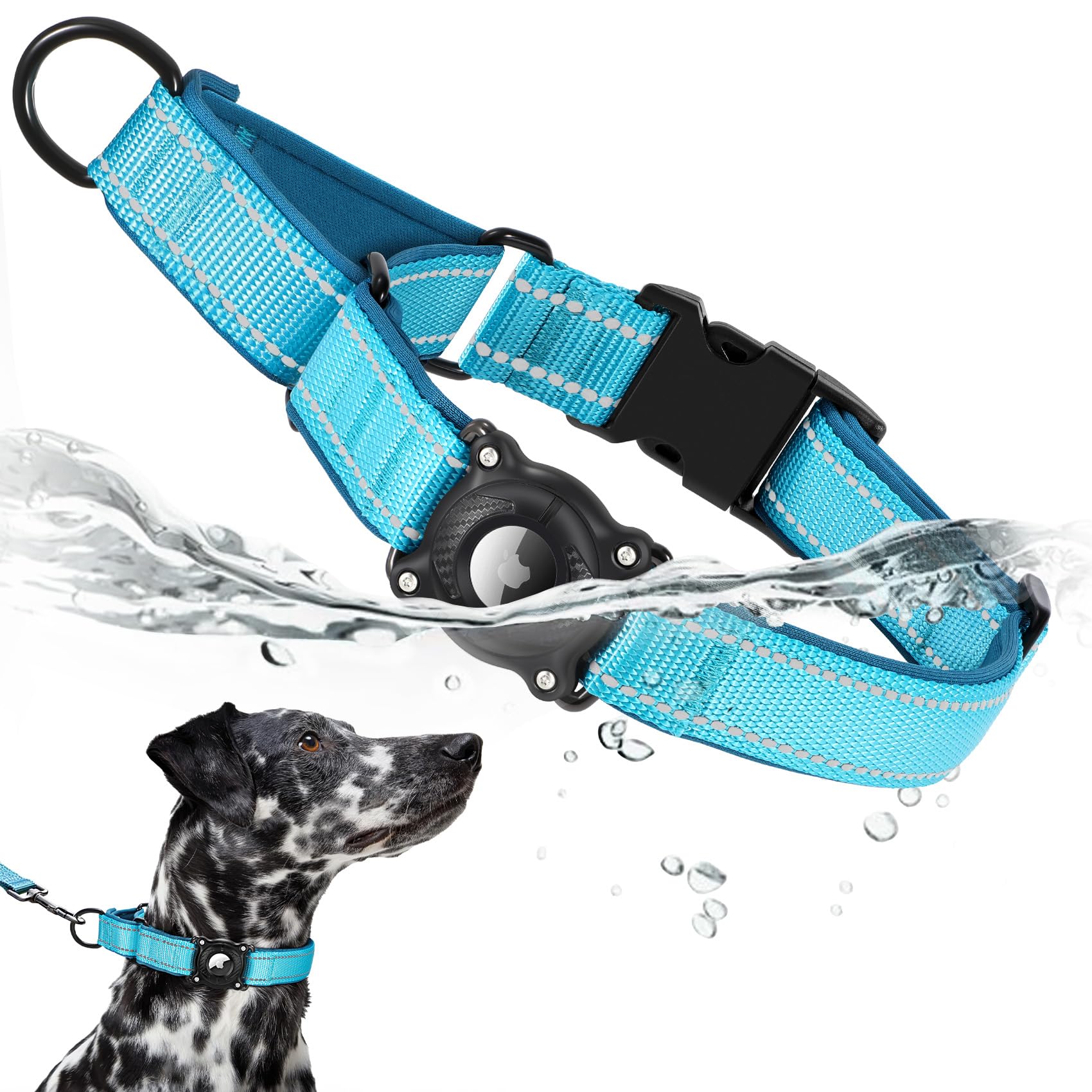 Waterproof Airtag Dog Collar with Martingale & Reflective Design - Abbycart