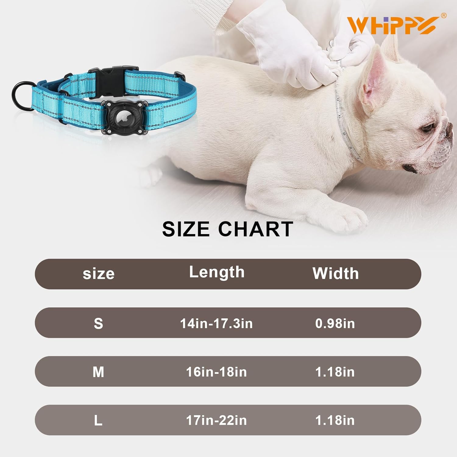 Waterproof Airtag Dog Collar with Martingale & Reflective Design - Abbycart
