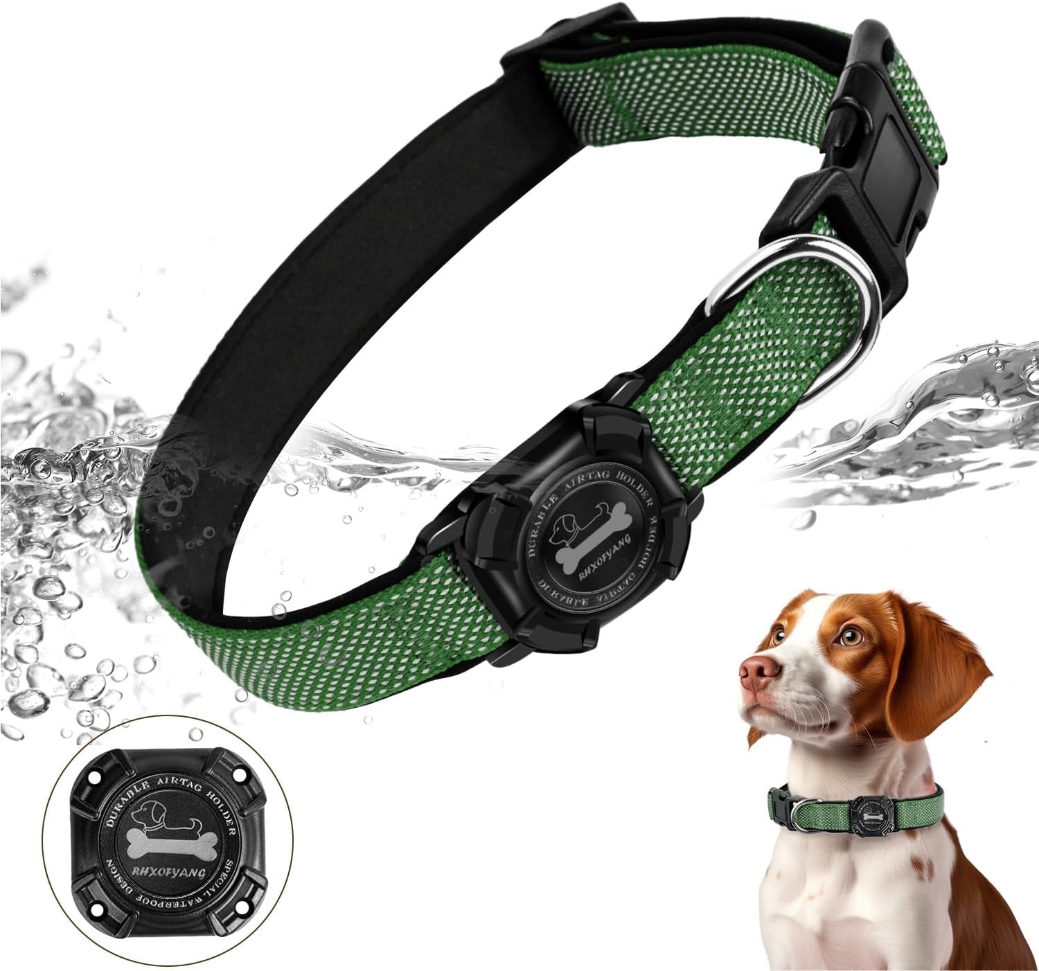 Waterproof Airtag Dog Collar with Reflective Stitching – Adjustable & Durable for Small, Medium & Large Dogs - Abbycart