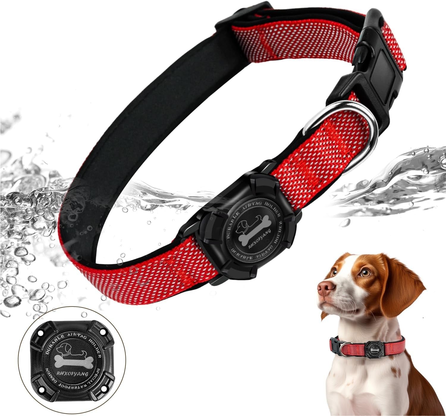 Waterproof Airtag Dog Collar with Reflective Stitching – Adjustable & Durable for Small, Medium & Large Dogs - Abbycart