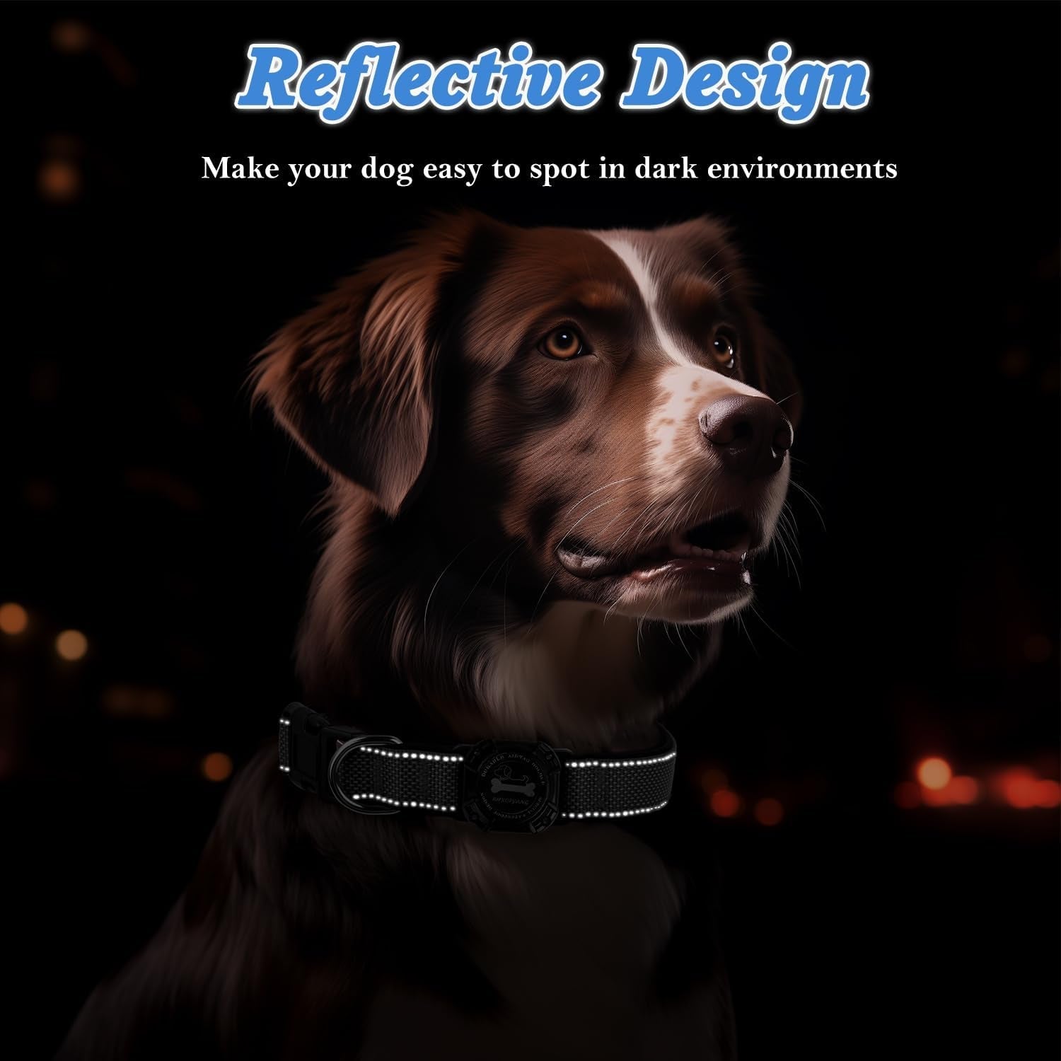 Waterproof Airtag Dog Collar with Reflective Stitching – Adjustable & Durable for Small, Medium & Large Dogs - Abbycart