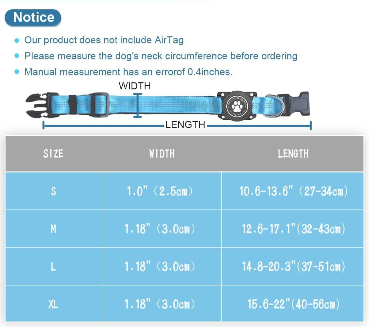 Waterproof AirTag Dog Collar with Reflective Strap - Abbycart