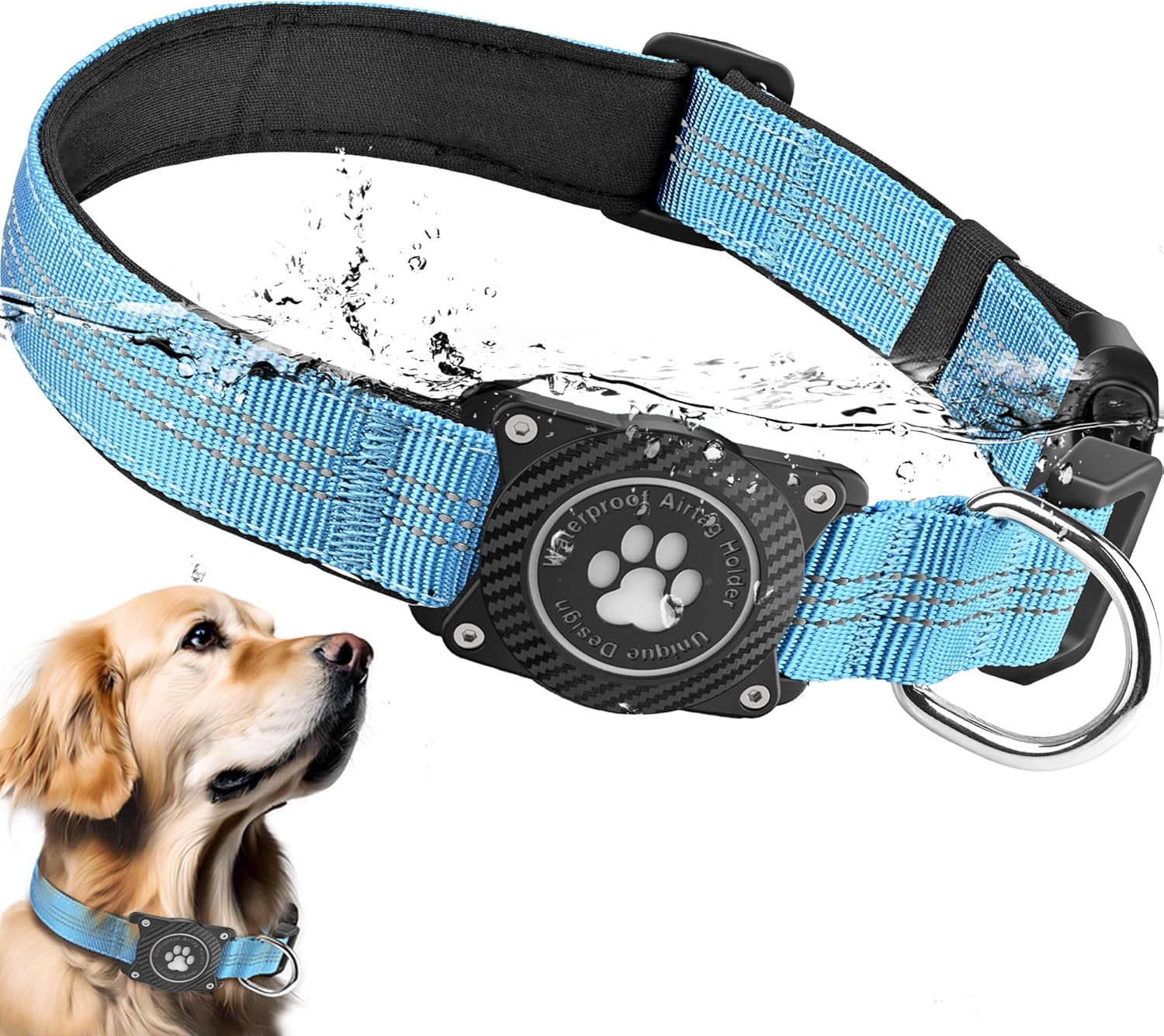 Waterproof AirTag Dog Collar with Reflective Strap - Abbycart