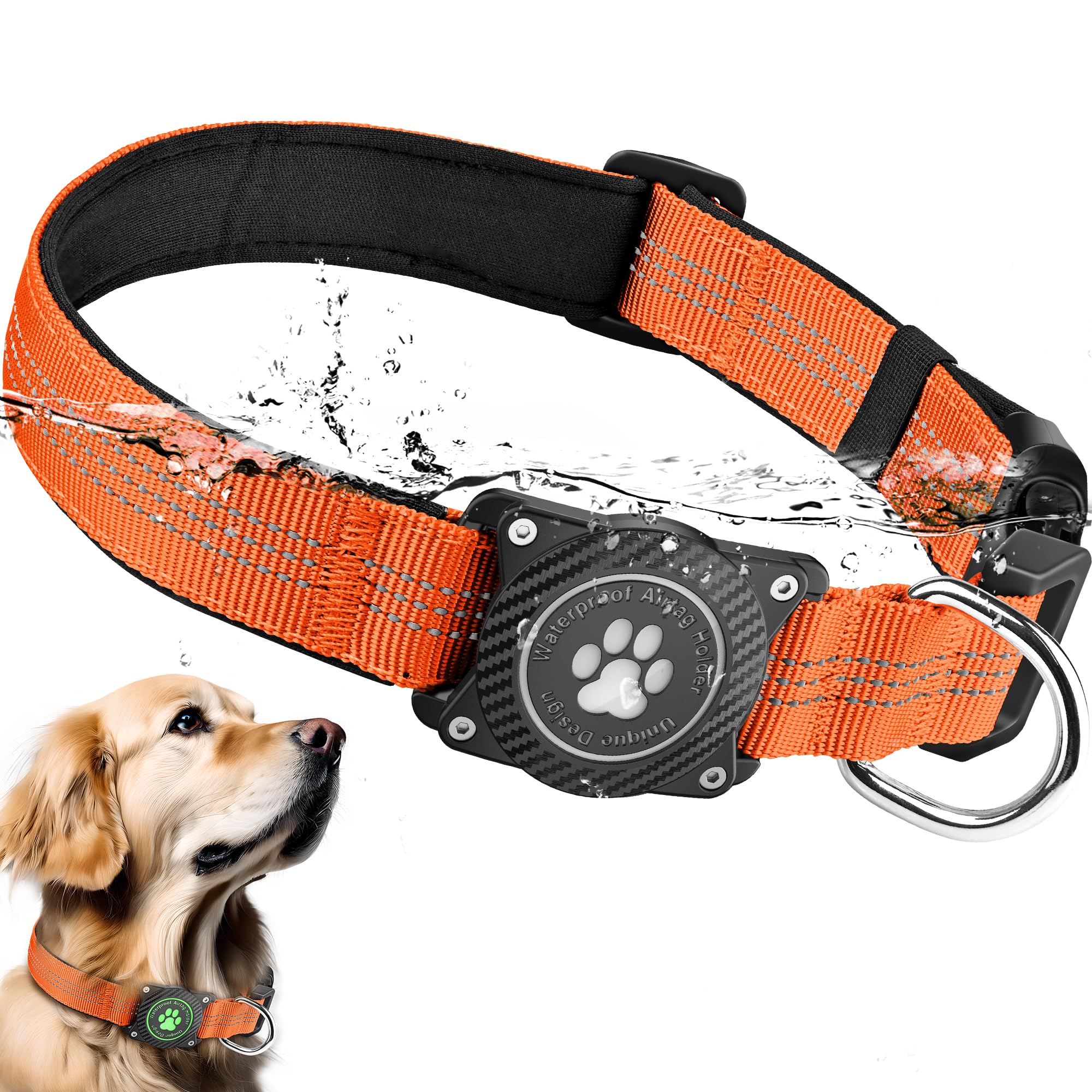 Waterproof AirTag Dog Collar with Reflective Strap - Abbycart