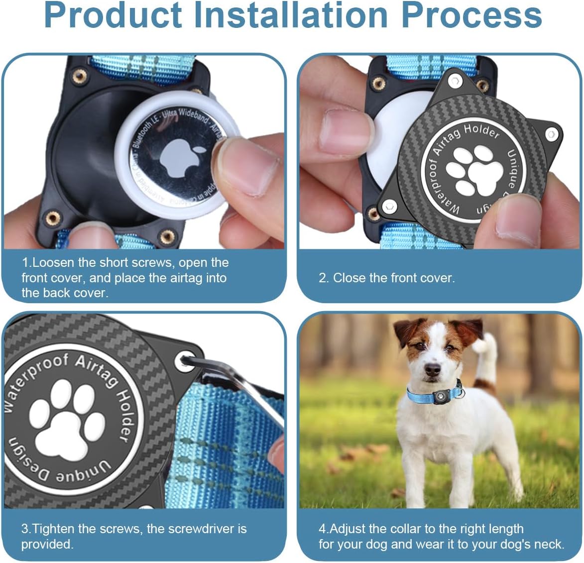 Waterproof AirTag Dog Collar with Reflective Strap - Abbycart