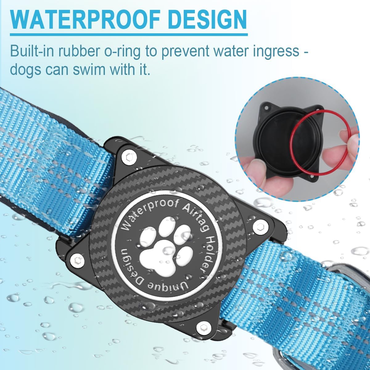 Waterproof AirTag Dog Collar with Reflective Strap - Abbycart