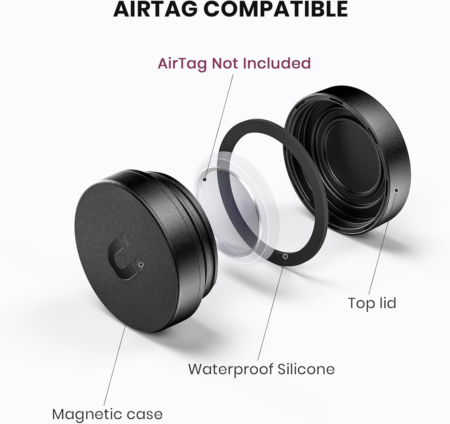 Waterproof Magnetic AirTag Holder – Durable, Shatterproof Case for Apple AirTag with Strong N52 Magnet and 3M Adhesive for Secure Tracking on Vehicles and Equipment - Abbycart