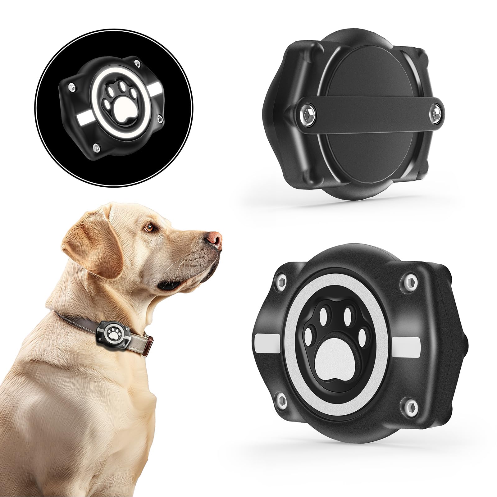 Waterproof Reflective AirTag Dog Collar Holder – Secure, Durable, No - Dangle Design for All Collars (AirTag Not Included) - Abbycart