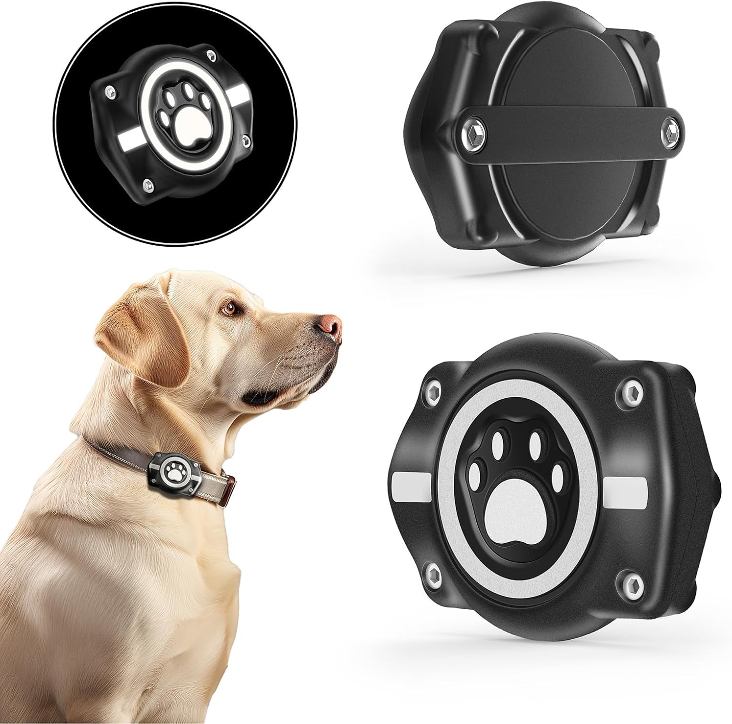 Waterproof Reflective AirTag Dog Collar Holder – Secure, Durable, No - Dangle Design for All Collars (AirTag Not Included) - Abbycart