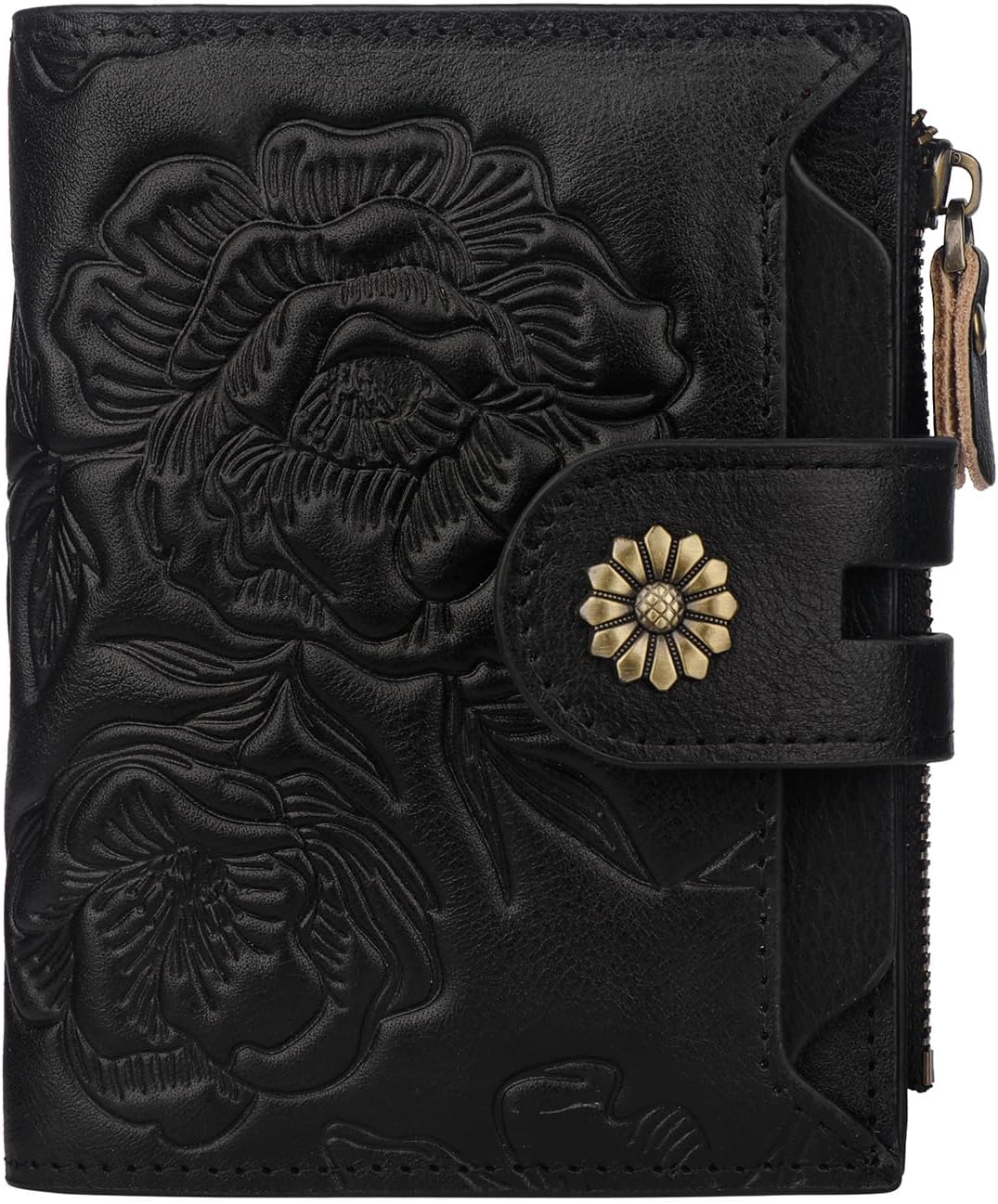 Women Leather Wallet RFID Blocking Compact Bifold Card Holder