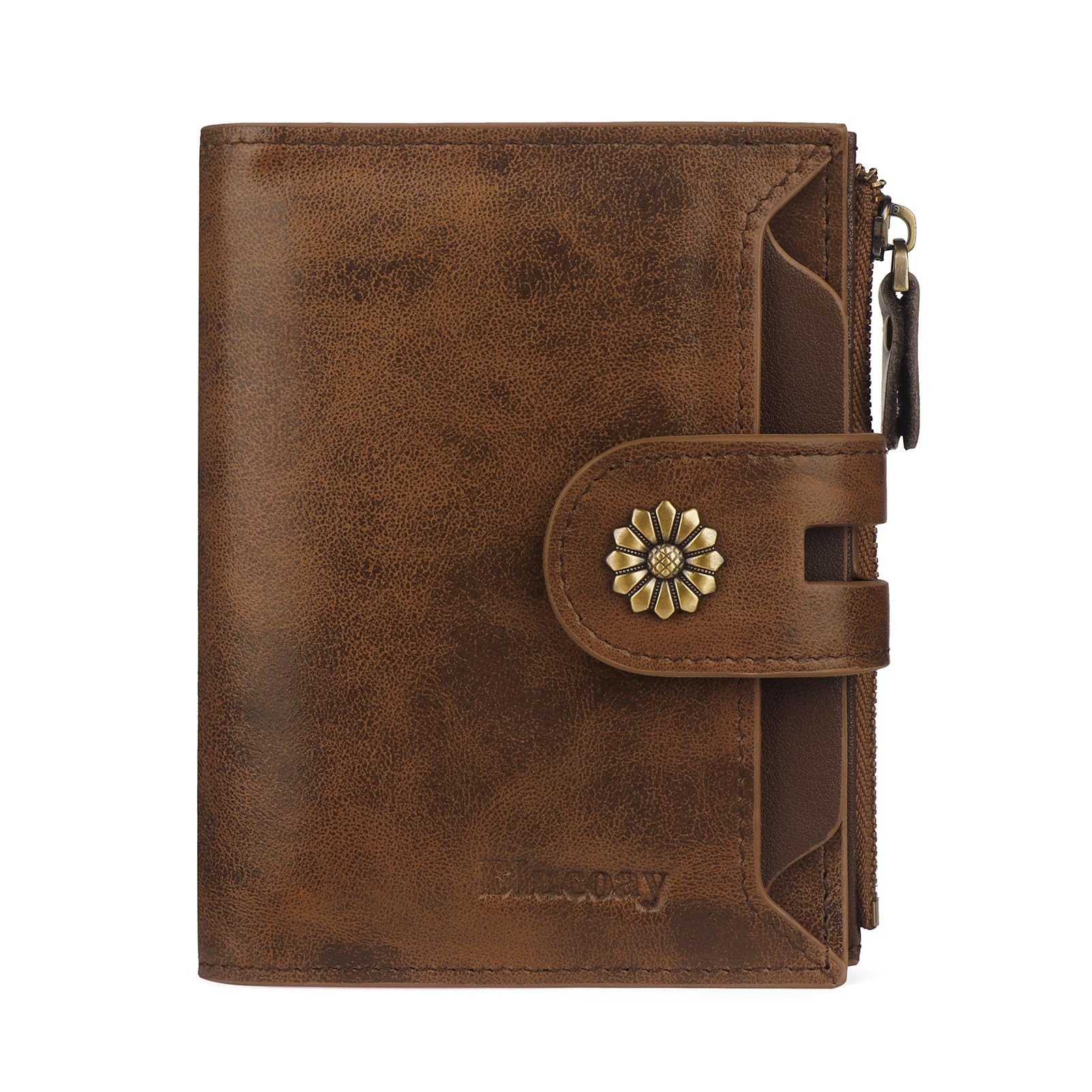 Women Leather Wallet RFID Blocking Compact Bifold Card Holder